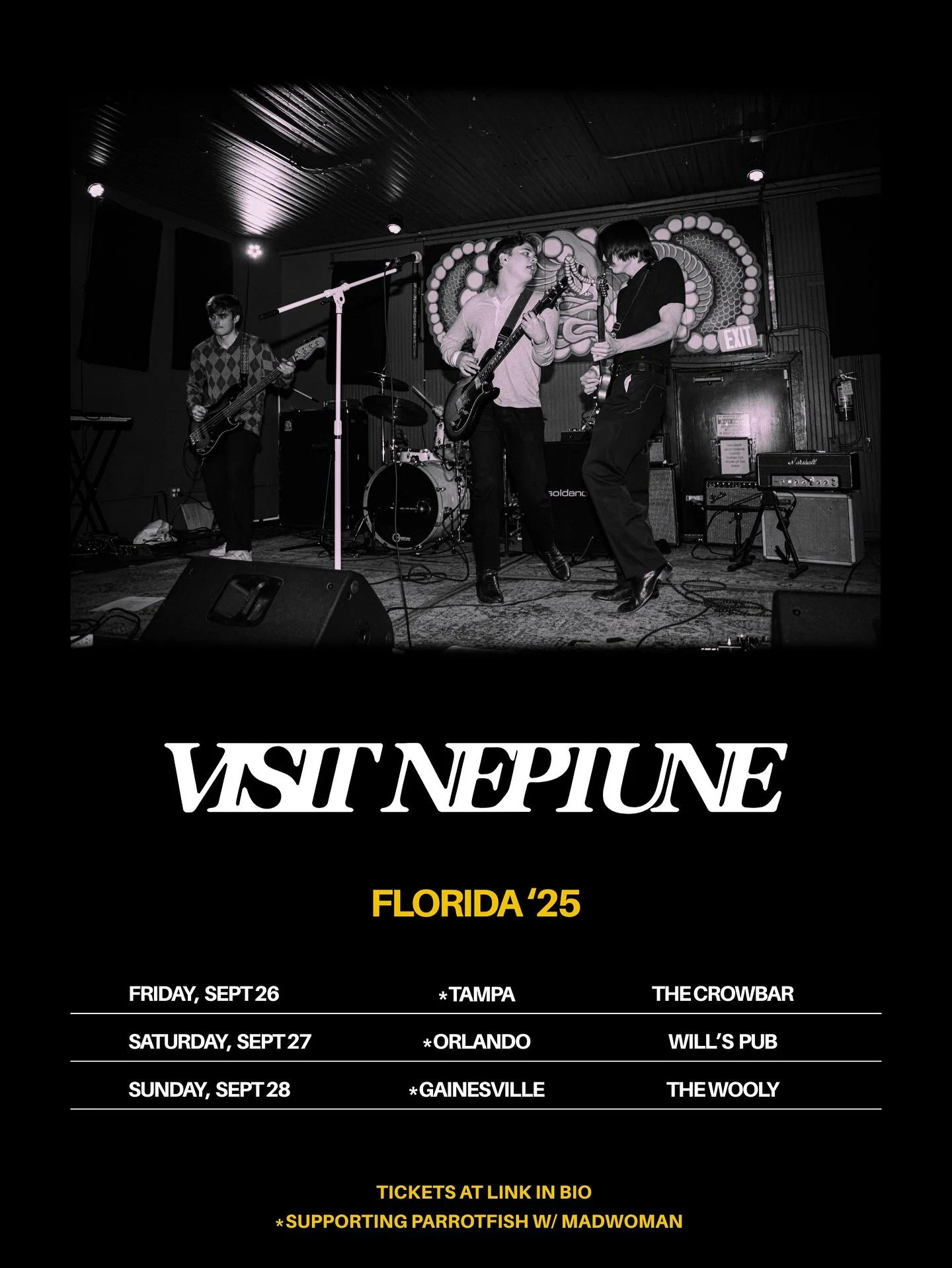 See you this weekend, Florida.

Stoked to be sharing the stage with our good friends, @parrotfishband &amp; @madwomanmusic 

Ticket link in bio. Tampa, you&rsquo;re up first 🫵