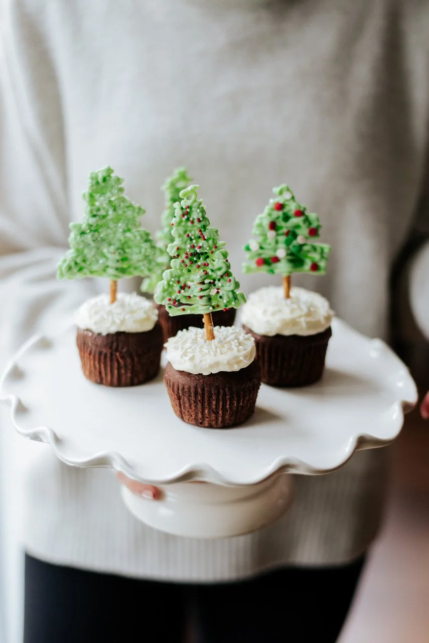 Sapins de Noël en glaçage