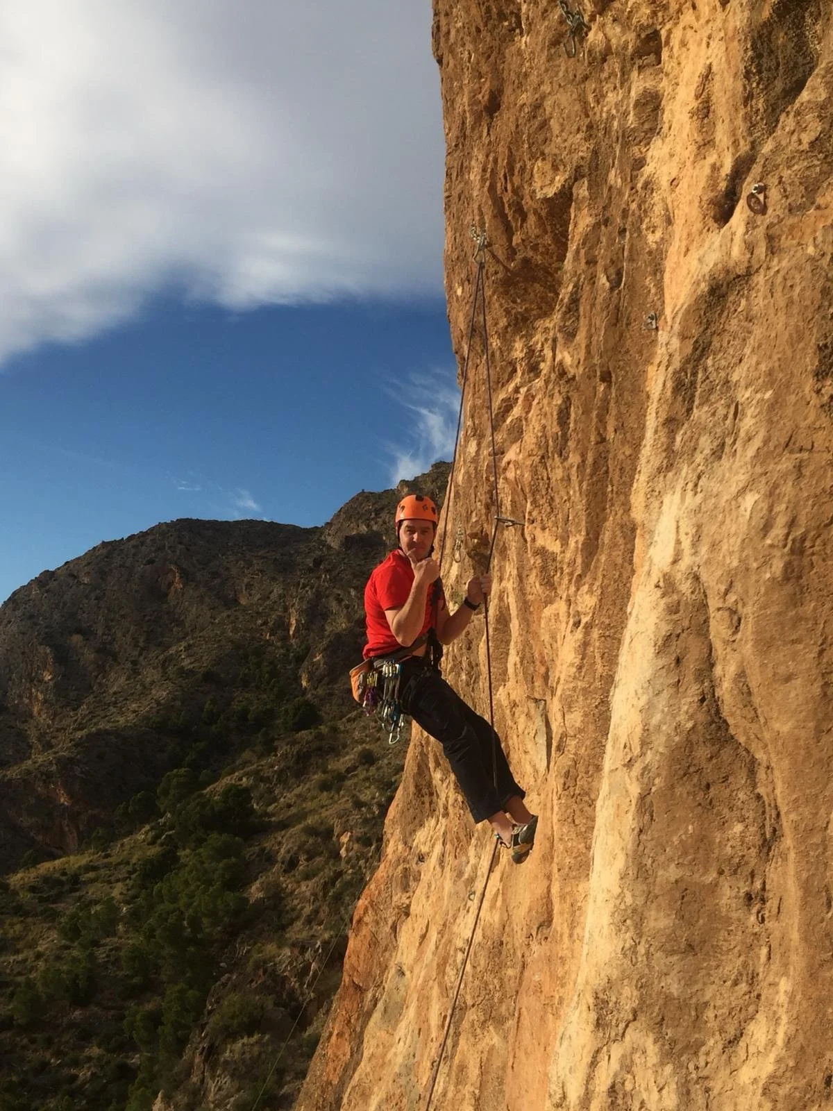 Man rock climbing in Spain