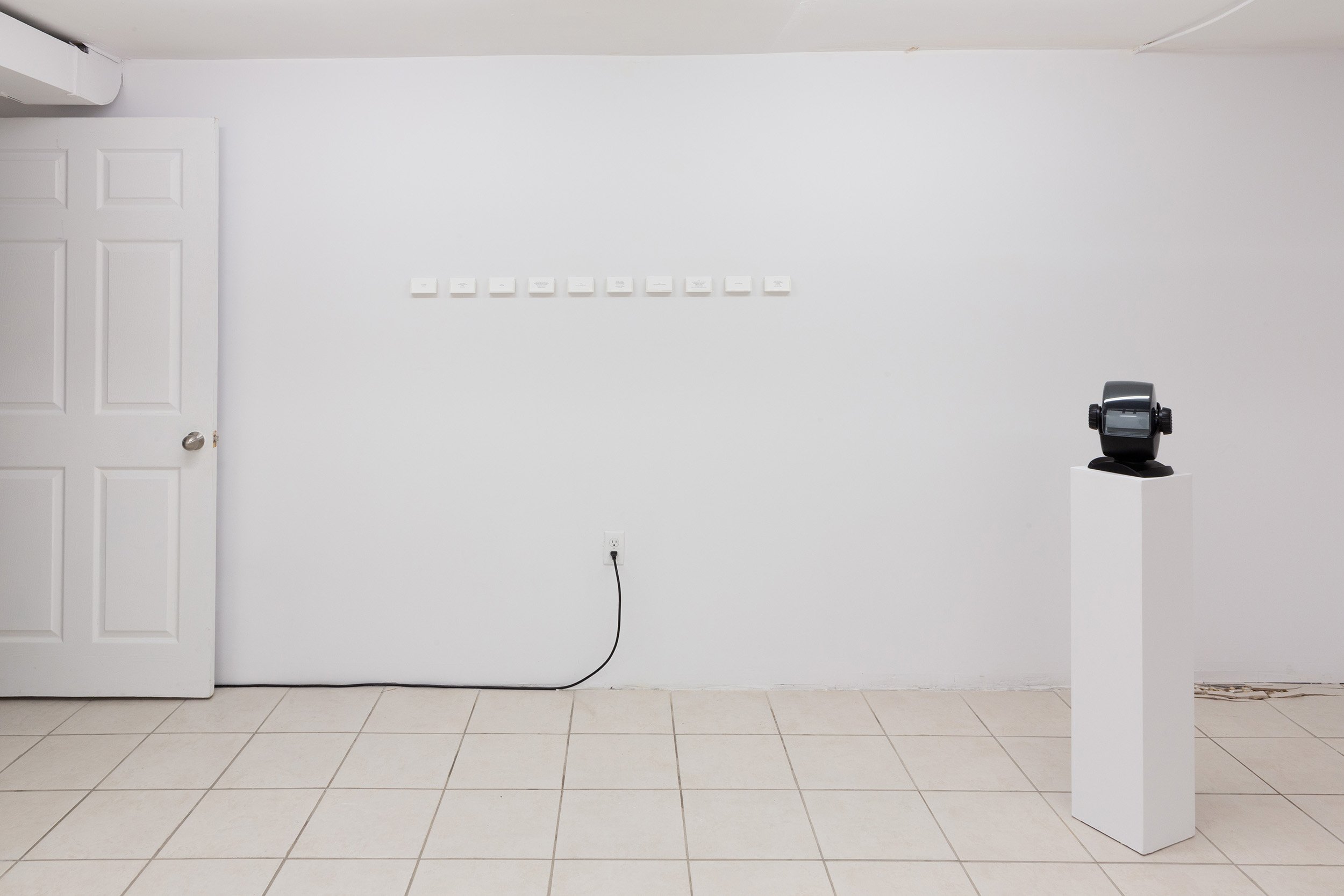 Ellen Bleiwas, Emily DiCarlo, Justine Kohleal, "Prompt", 2023. Set of 10 business cards. 2.5" x 50" x 1.5"