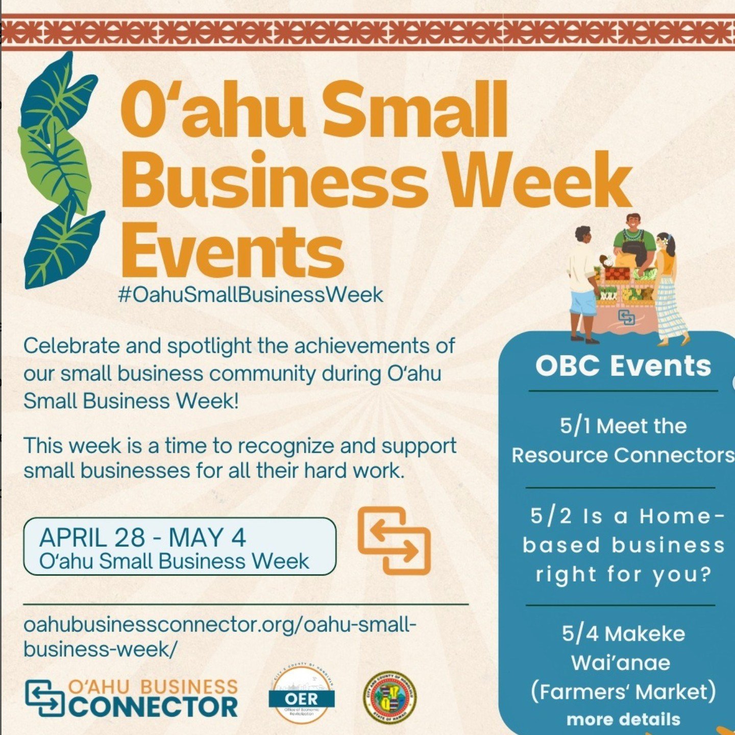 URGENT* Repost from the Office of Economic Revitalization (events happening this week- starting tomorrow!) Check out their IG for clickable links to their website and more details on their OBC events 5/1-5/4

-----------------------------------------