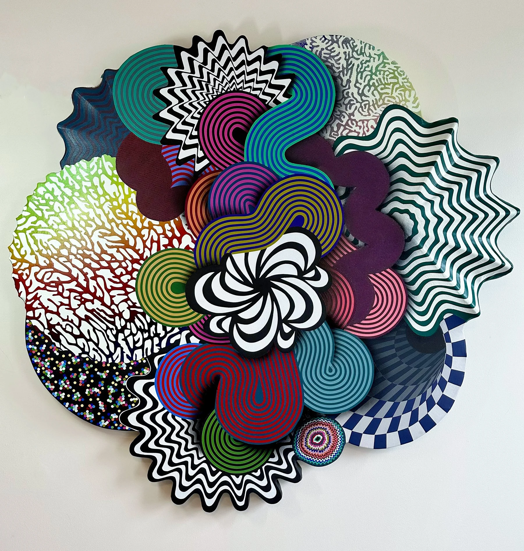 Layers #2, acrylic on canvas, 52"x52", 2025