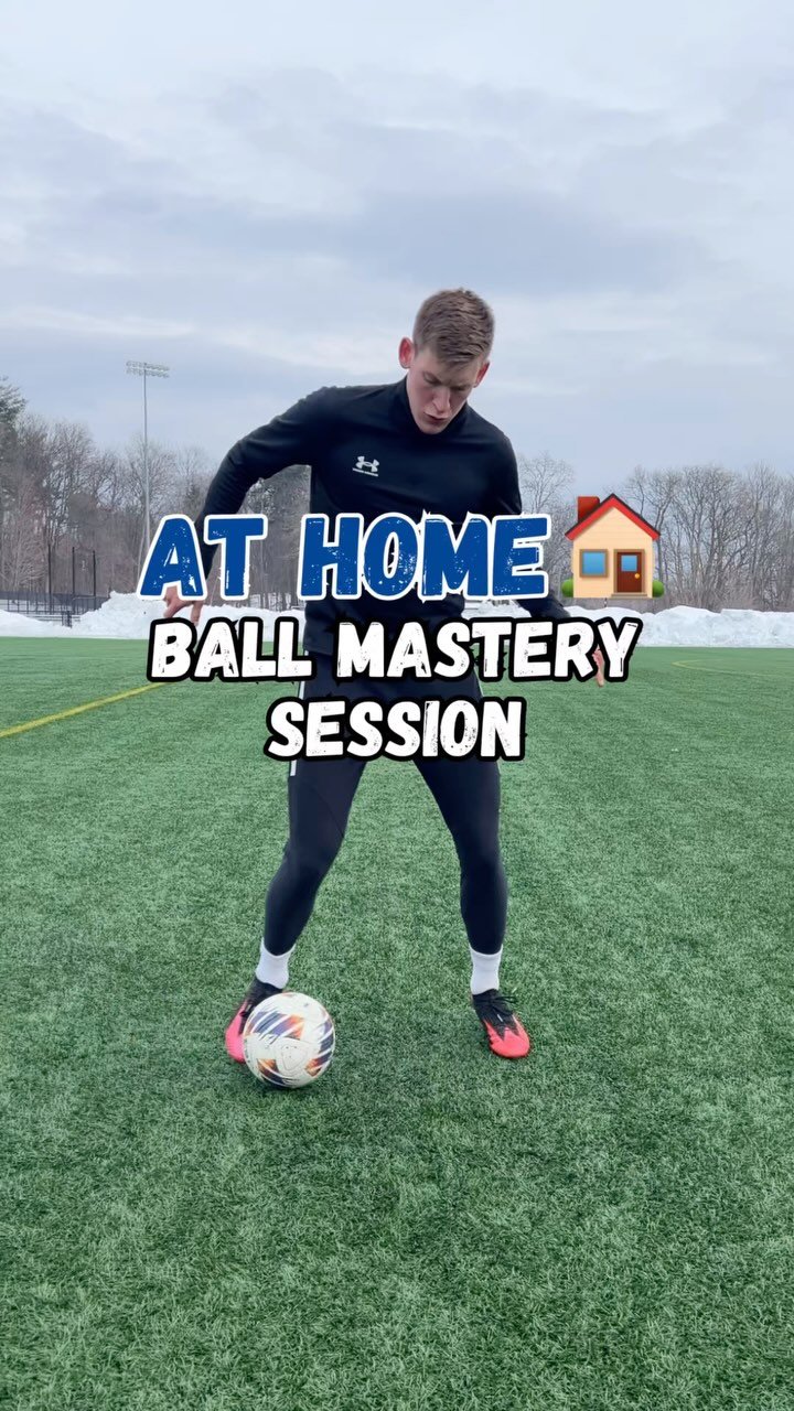 At Home Ball Mastery Session
Improve 📈 your ball control at home 🏠 with this 15 minute ⏰ ball mastery session:
1️⃣. Brazilian Toe Taps: 2 x 30 secs
2️⃣. La Croquetas: 2 x 30 secs
3️⃣. Sole Roll Stops: 2 x 30 secs
4️⃣. Inside Push-Pulls: 2 x 30 s