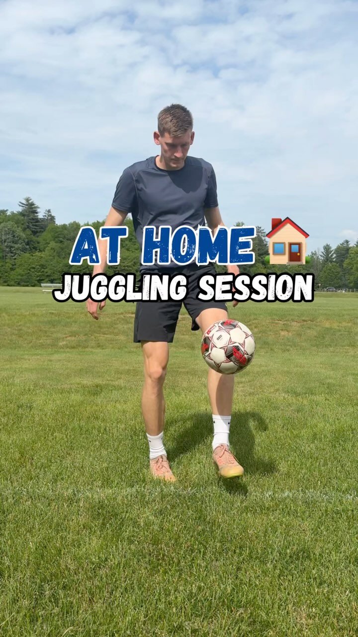 At Home Juggling Session
Improve 📈 your first touch at home 🏠 with this 15 minute ⏰ juggling session:
1️⃣. Left Foot Only: 2 x 50
2️⃣. Right Foot Only: 2 x 50
3️⃣. Alternating Feet: 2 x 50
4️⃣. Inside The Foot Only: 2 x 50
5️⃣. Laces To Inside: