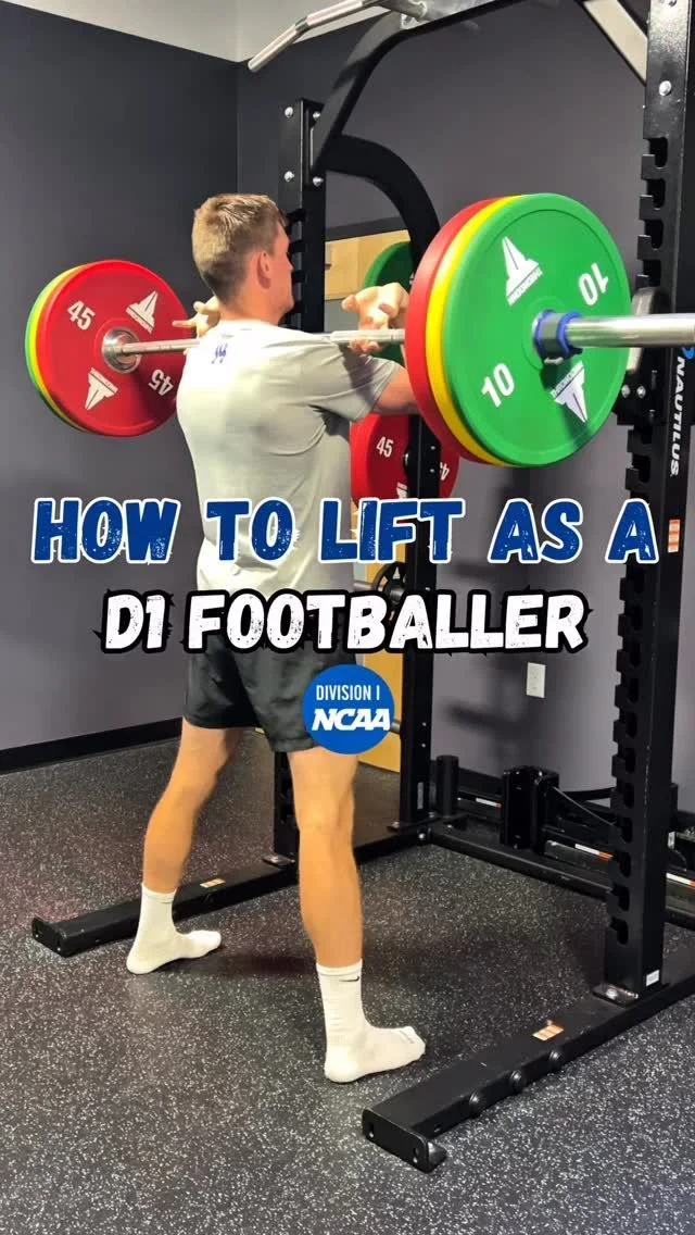 How To Lift As A D1 Footballer
In the next 60 seconds ⏱️ I’m going to share with you what training in the gym 🏋️‍♂️ as a D1 footballer ⚽️ looks:
1️⃣. Heavy Compound Lifts: These build overall strength and power, so we can win physical