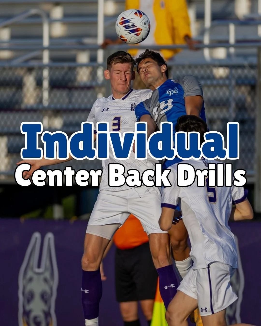 Individual Center Back Drills
Here are 6️⃣ individual drills center backs 💪 can do to help them improve 📈 their distribution 🎯, change of direction⚡️, and heading 🧠
1️⃣. Defensive Clearance Headers
2️⃣. Closing Down The Ball
3️⃣. Nothing But