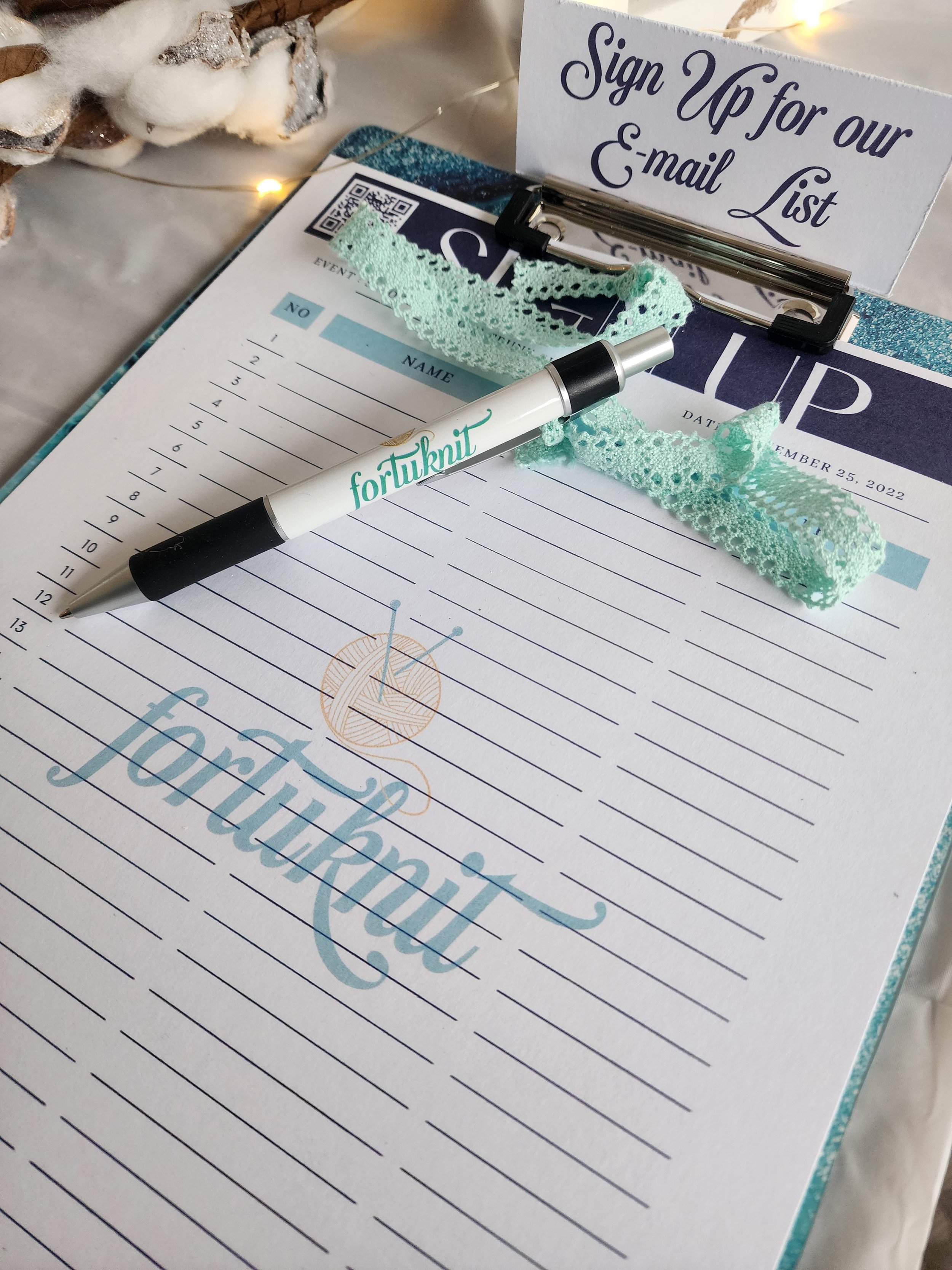 fortuknit email sign-up sheet