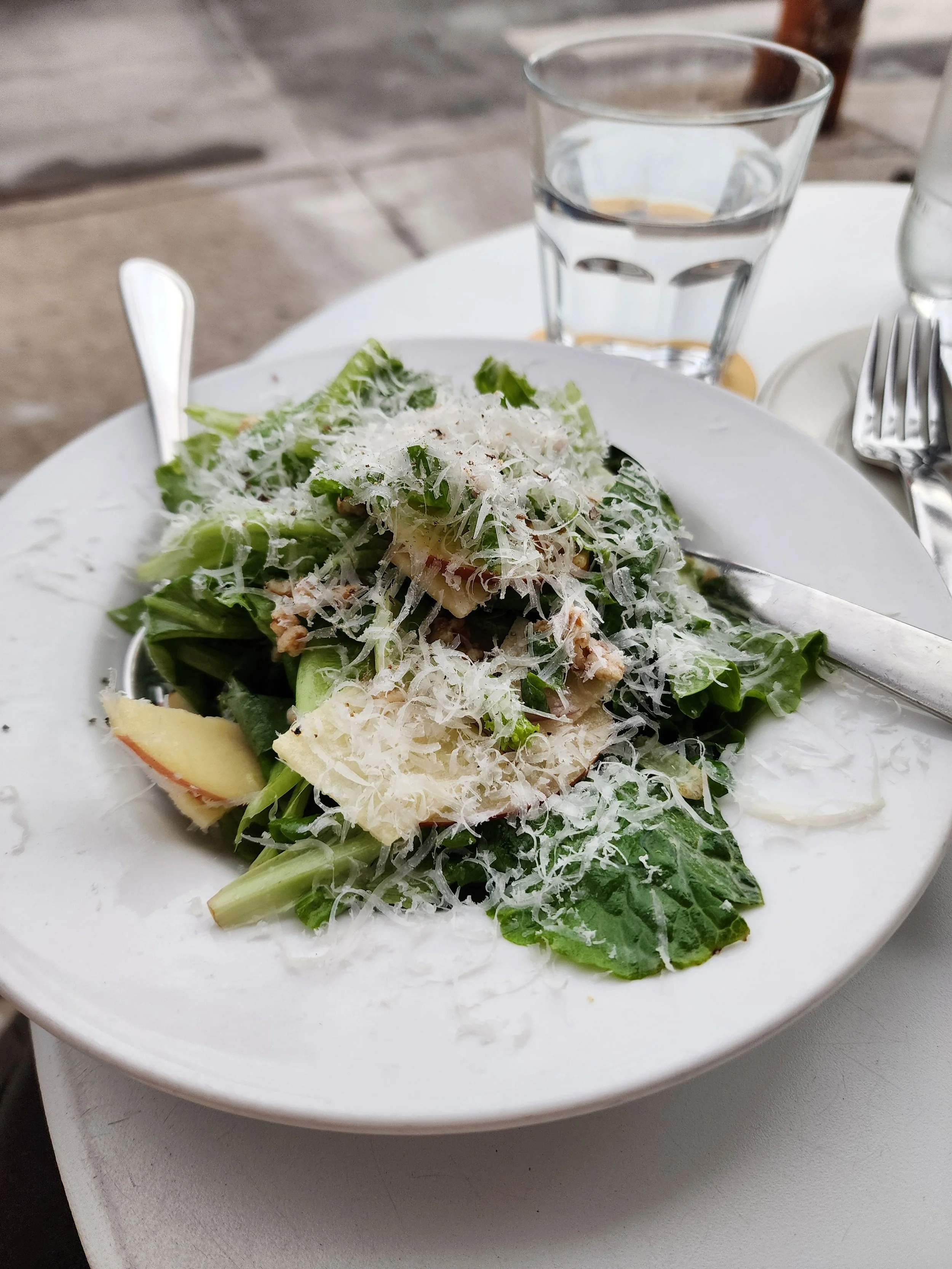 Leafy Lettuce with Apples, Puffed Farro &amp; Aged Pecorino