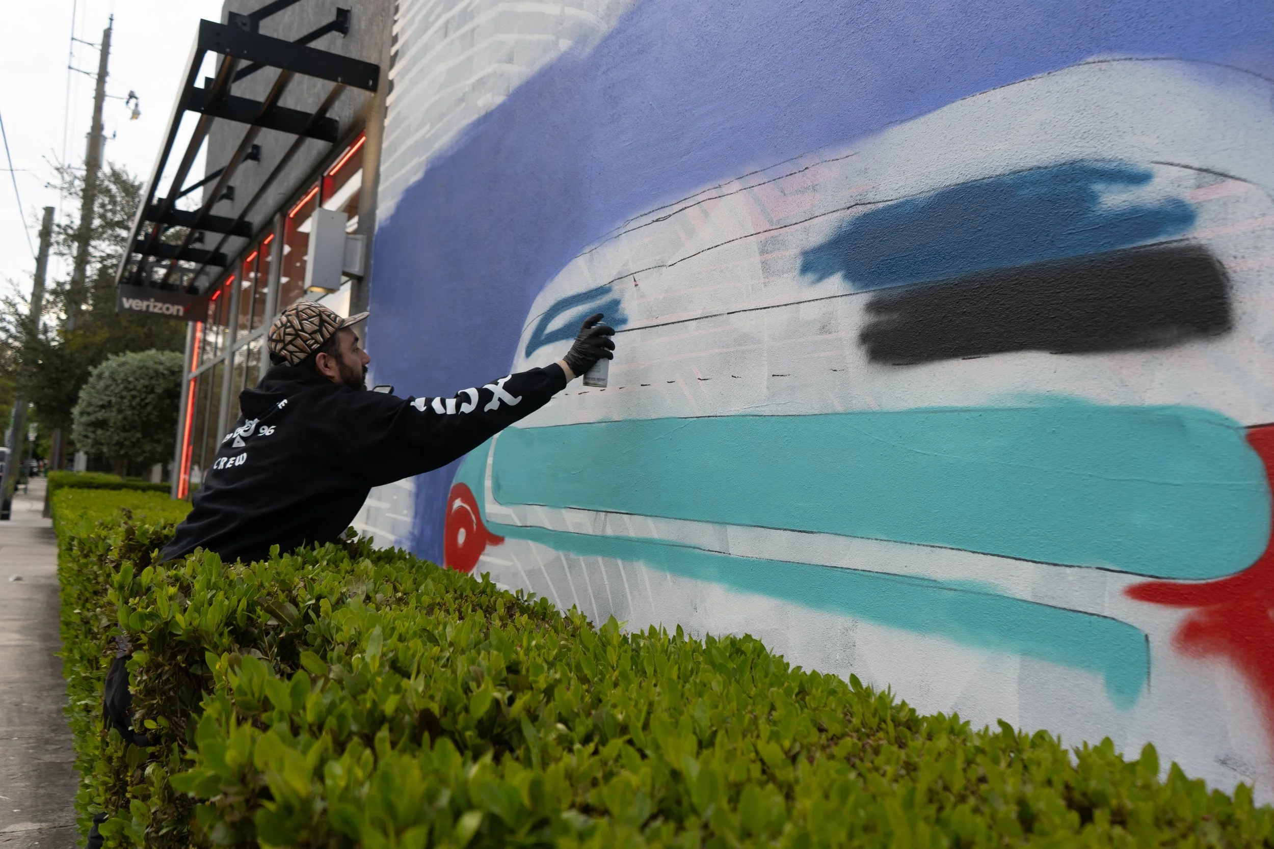 Verizon Wynwood Midtown Miami Mural by Roc Sol, Dennis Perez and Project Roadmap Murals - Miami Mural Team, Wynwood Murals