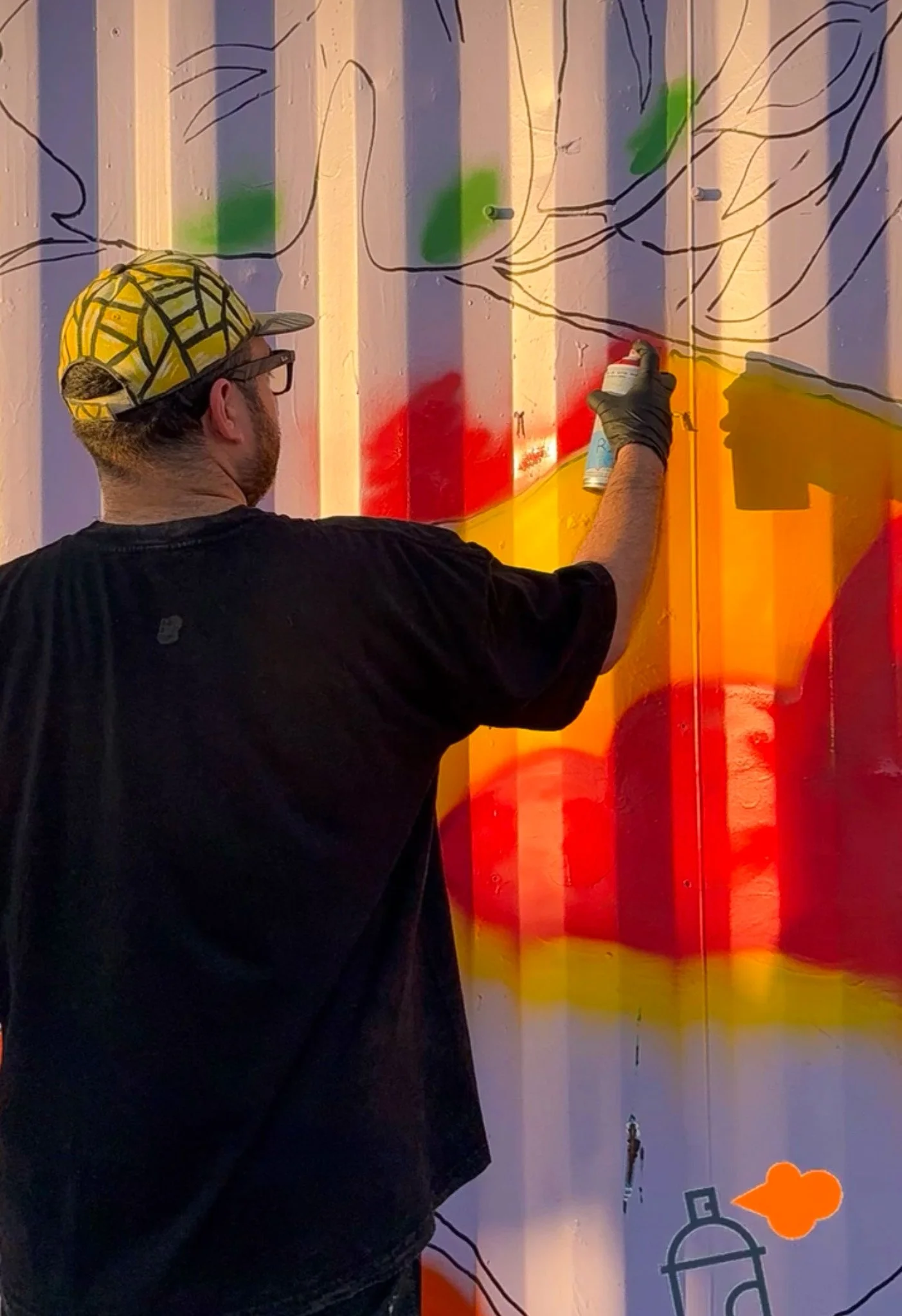 HIVE 2024 A cocktail art and culinary village in Wynwood Miami Art Week Live painting a Mural Container for Verizon Miami Art Week Art Basel Mural with Roc Sol Dee Perez and Miss Lushy with Project Roadmap Murals at The Wynwood Marketplace with DJ Fr