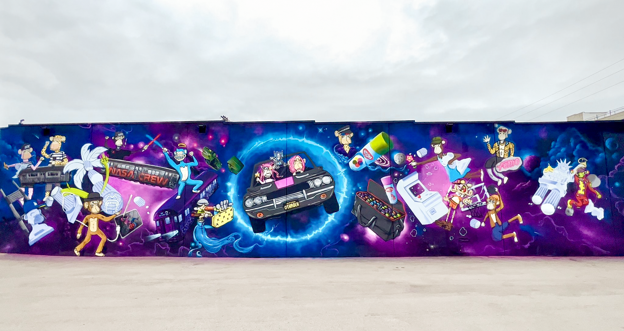Otherblock: Supercharged L.A 2023 by Project Roadmap and Space Dust Roc Sol Swickie Nasa Crew - Bored Ape Los Angeles Mural L.A