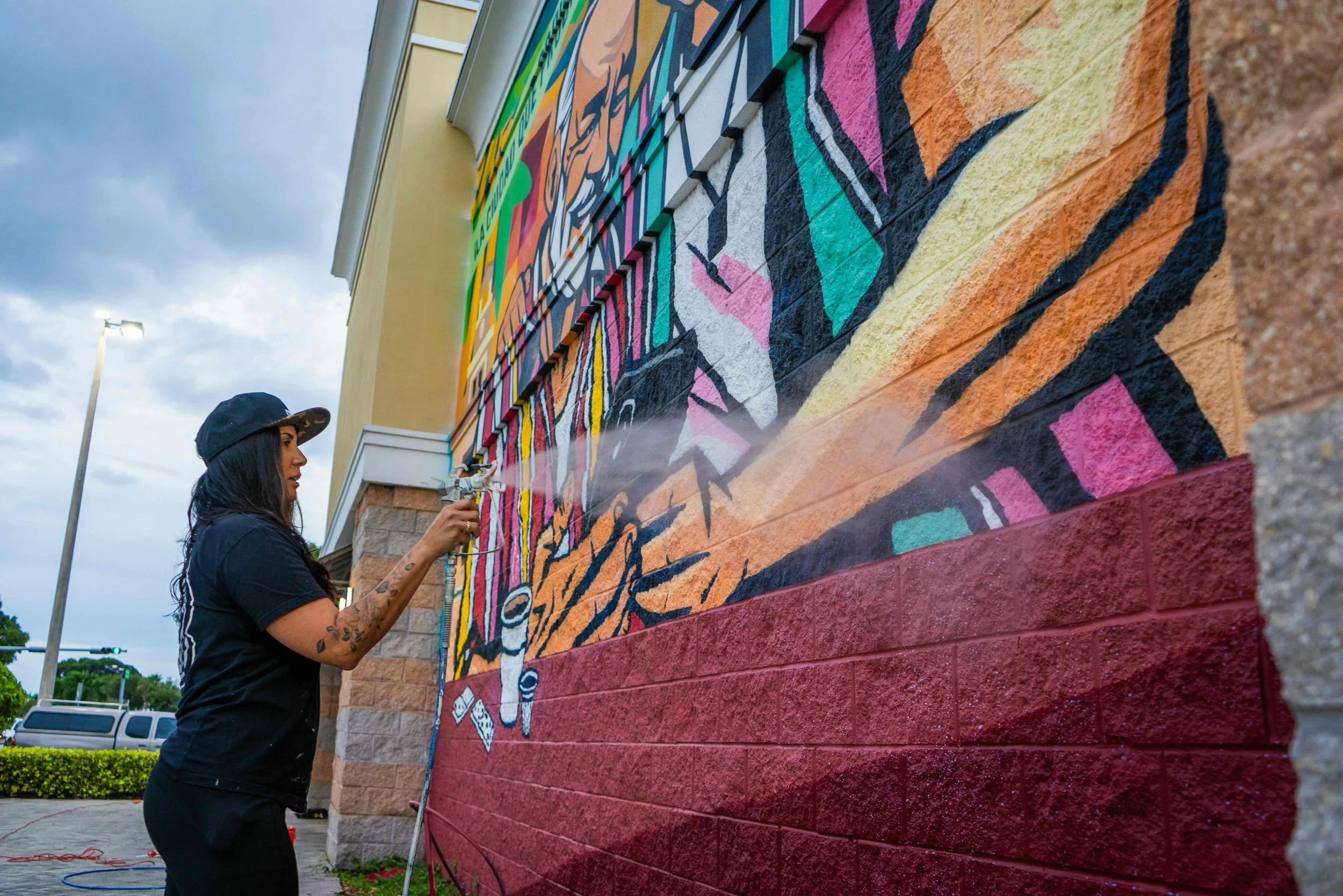 Verizon Hialeah Mural by Miss Lushy, Roc Sol, Dennis Perez and Project Roadmap Murals - Miami Mural Team, Hialeah Murals