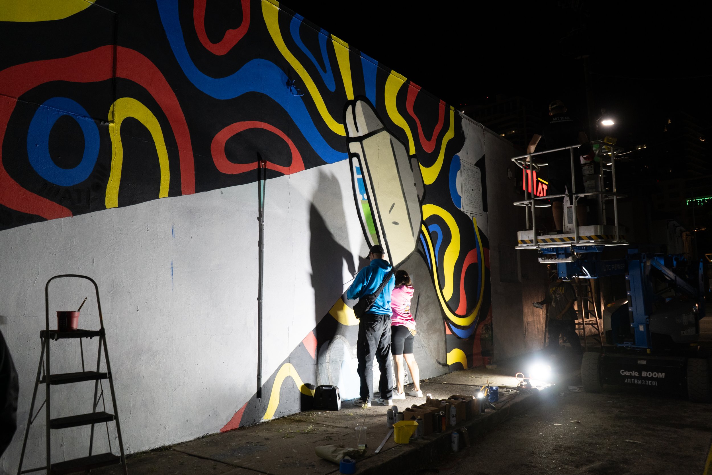 Cool Cats Mural by Roc Sol and Project Roadmap with Clon Swickie Dee Perez Robin Hood Art Basel 2023