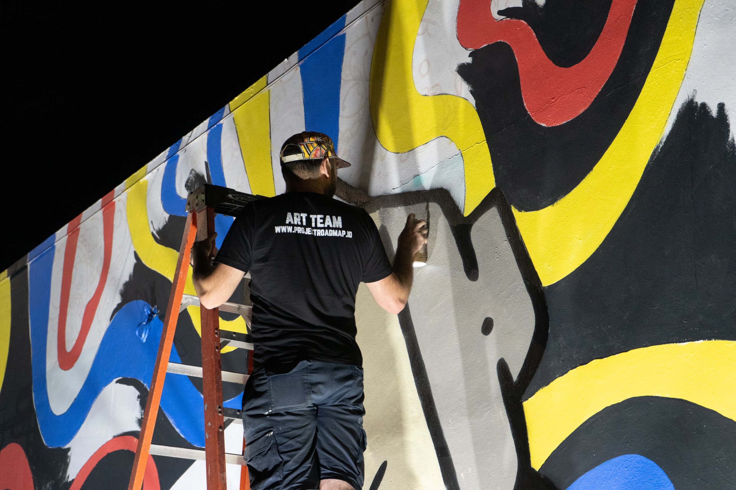 Cool Cats Mural by Roc Sol and Project Roadmap with Clon Swickie Dee Perez Robin Hood Art Basel 2023