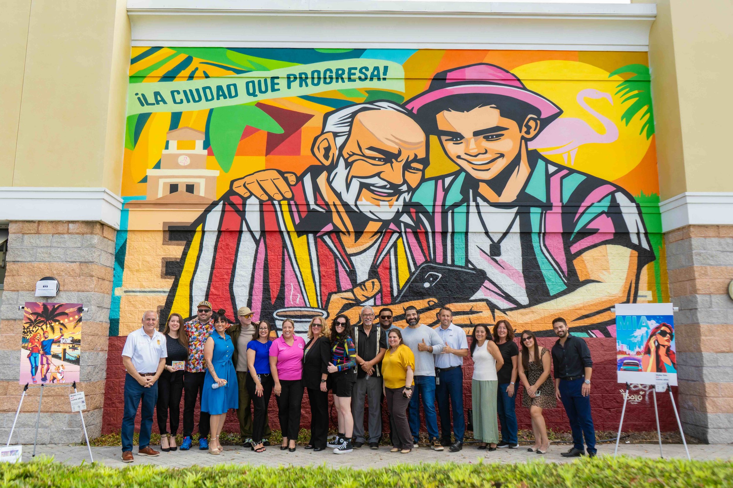 Verizon Hialeah Mural by Miss Lushy, Roc Sol, Dennis Perez and Project Roadmap Murals - Miami Mural Team, Hialeah Murals