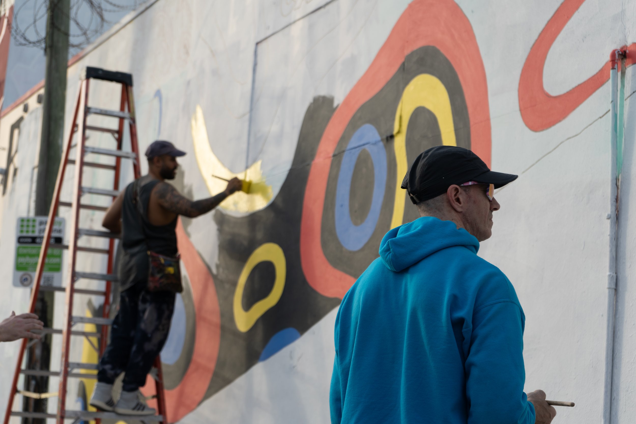 Cool Cats Mural by Roc Sol and Project Roadmap with Clon Swickie Dee Perez Robin Hood Art Basel 2023