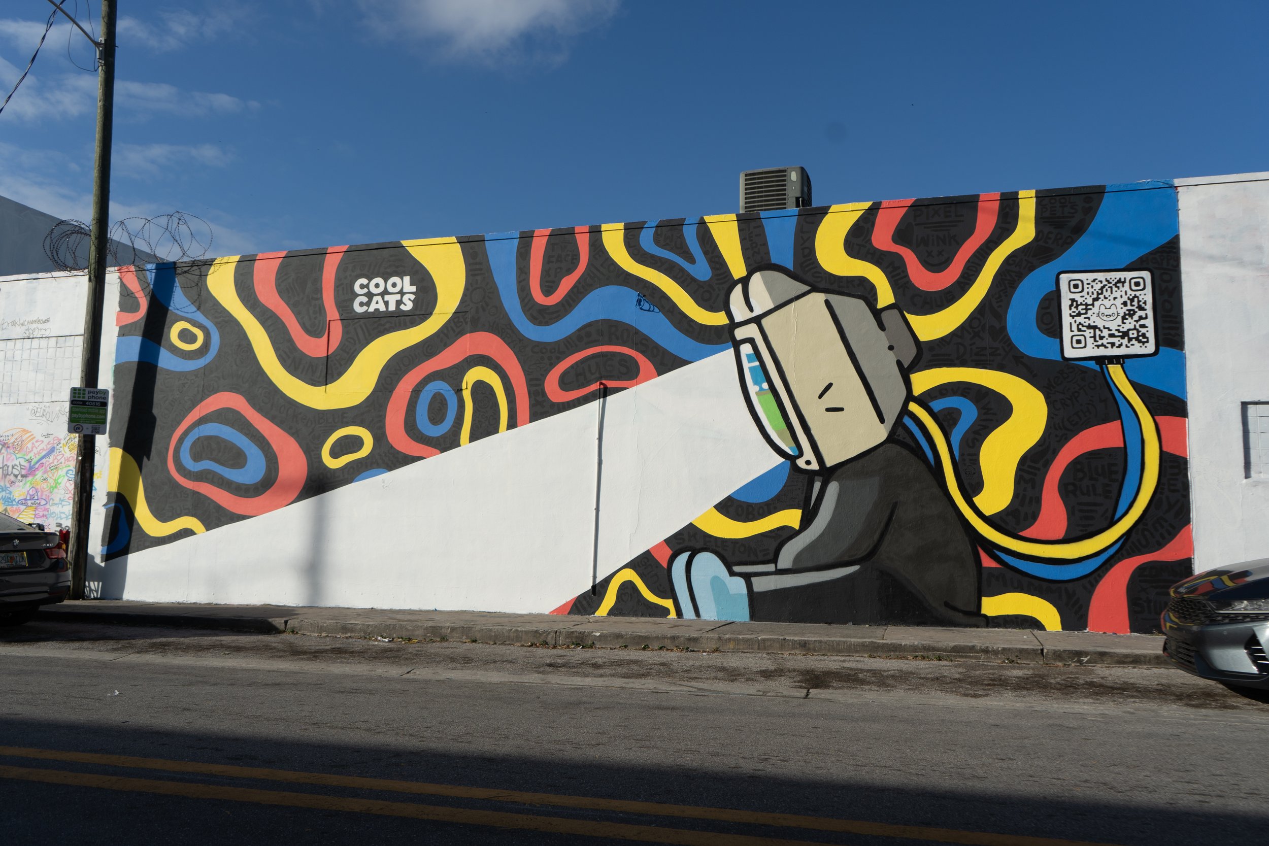 Cool Cats Mural by Roc Sol and Project Roadmap with Clon Swickie Dee Perez Robin Hood Art Basel 2023
