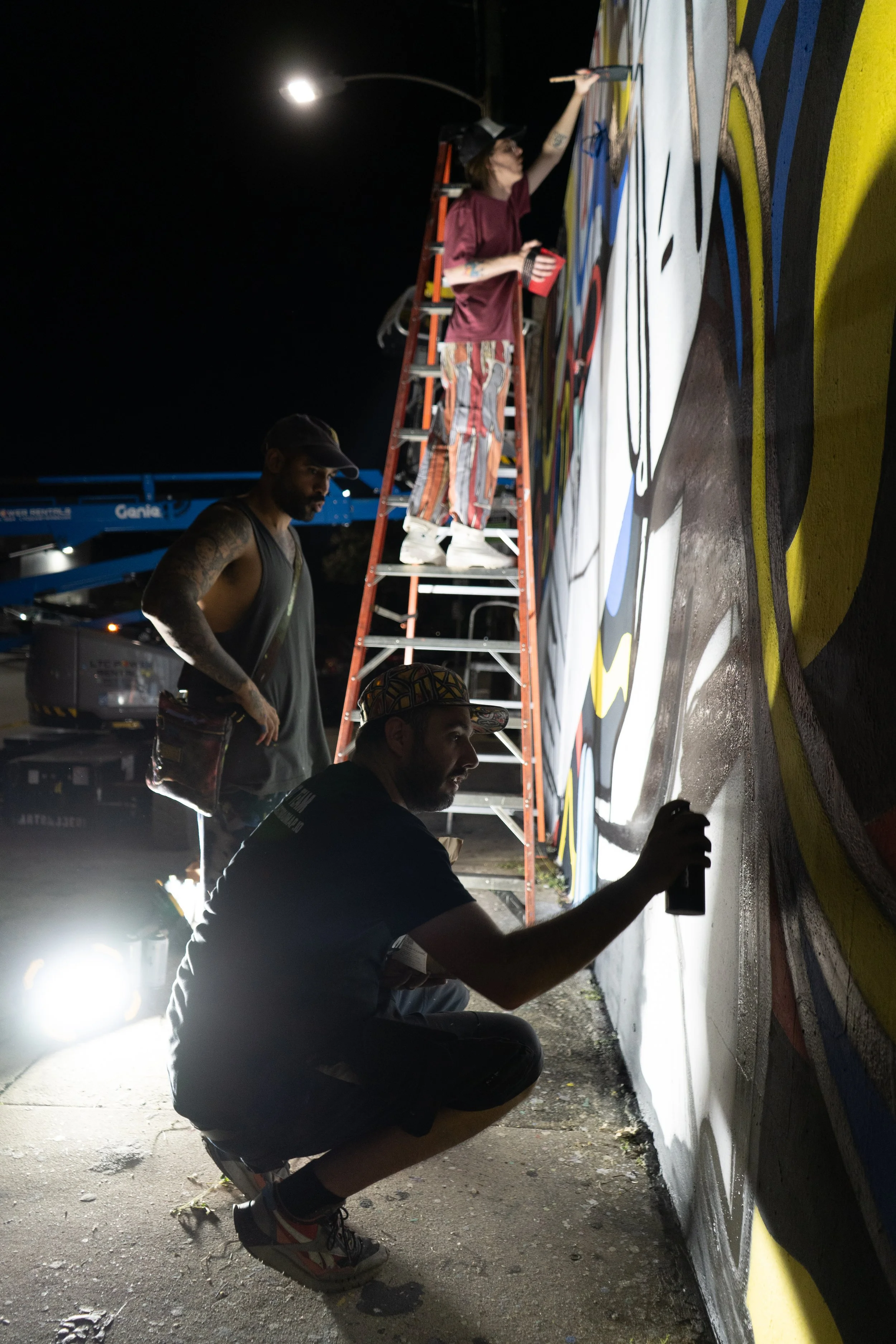 Cool Cats Mural by Roc Sol and Project Roadmap with Clon Swickie Dee Perez Robin Hood Art Basel 2023
