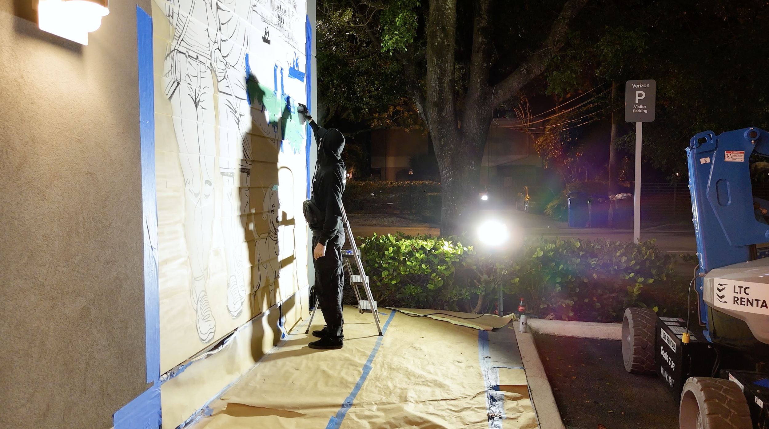 Verizon Coconut Grove Miami Mural by Roc Sol, Dennis Perez and Project Roadmap Murals - Miami Mural Team, Coconut Grove Murals