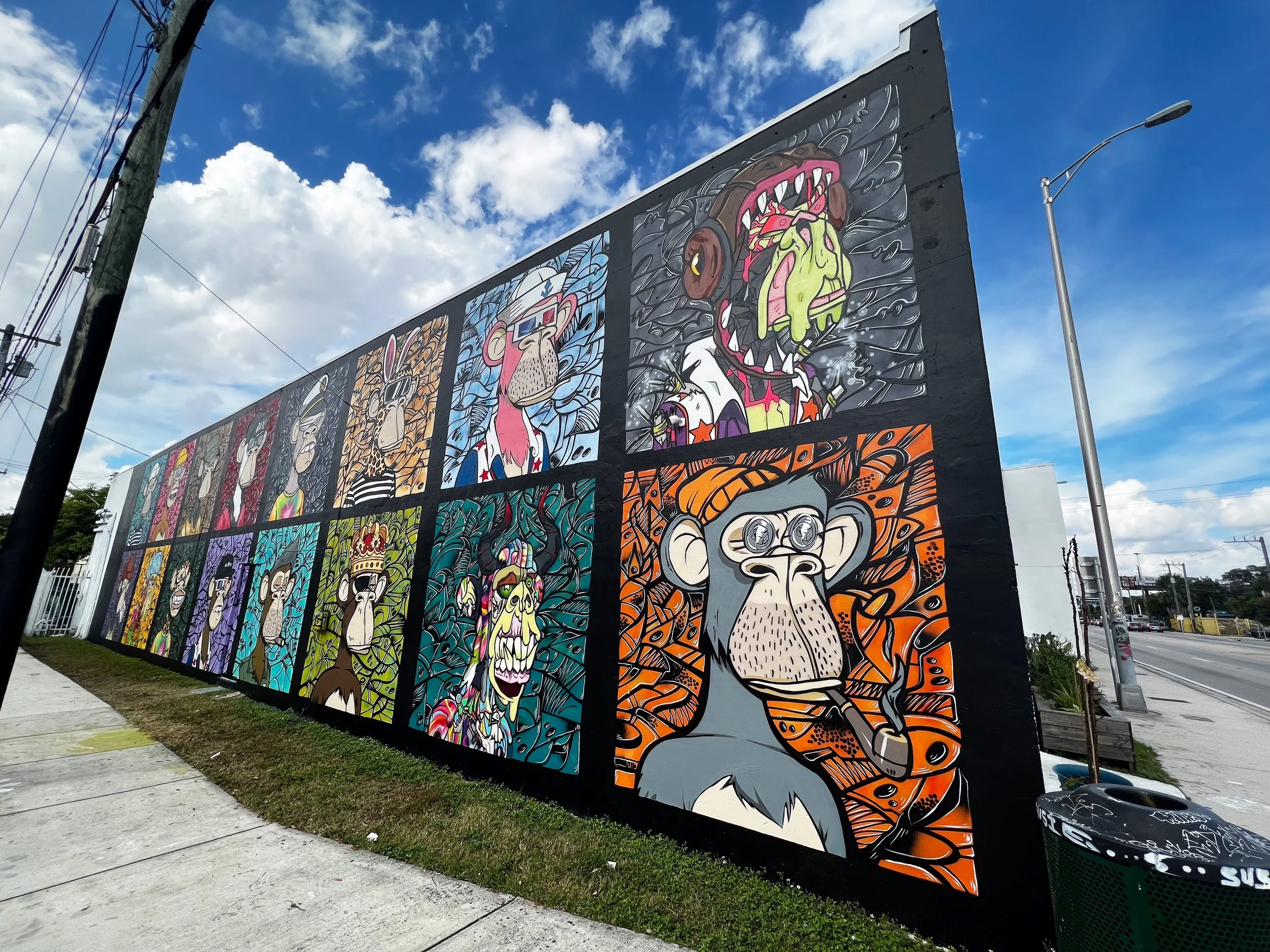 Bored Ape Wall of Fame Mural in Miami by Roc Sol Wynwood Allapattah - BAYC Mural in Miami