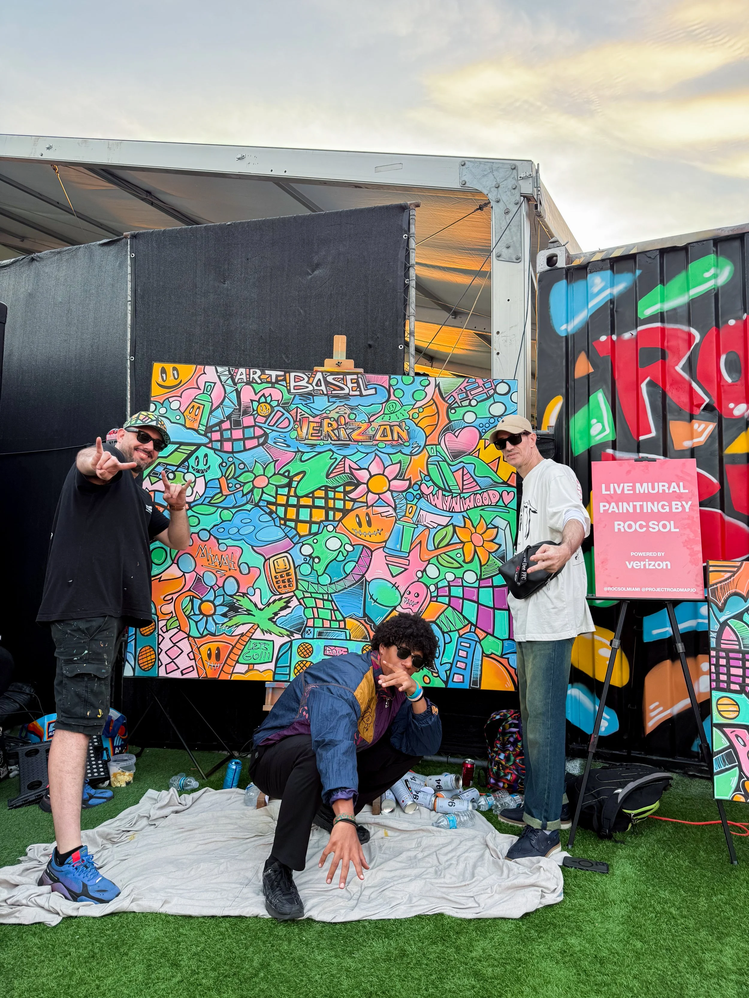 Hive Wynwood 2025 with Verizon, Roc Sol, Dee Perez, Miss Lushy and Project Roadmap Murals