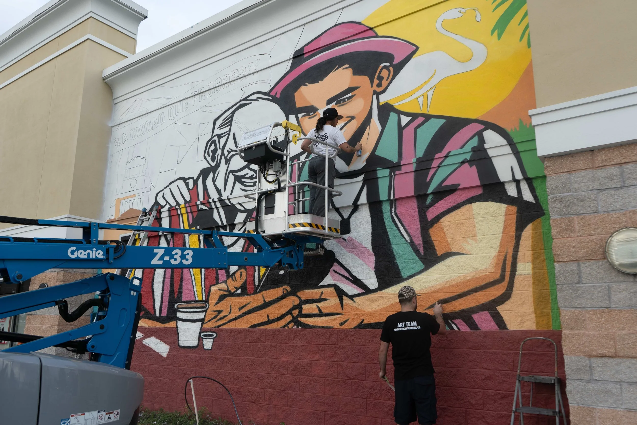 Verizon Hialeah Mural by Miss Lushy, Roc Sol, Dennis Perez and Project Roadmap Murals - Miami Mural Team, Hialeah Murals