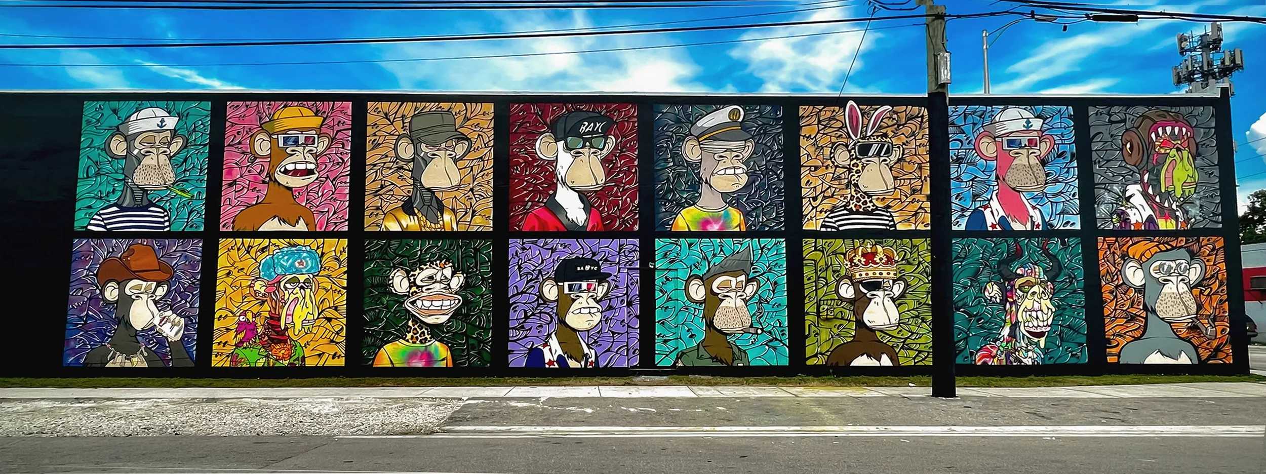 Bored Ape Wall of Fame Mural by Roc Sol and Project Roadmap - Murals by Project Roadmap