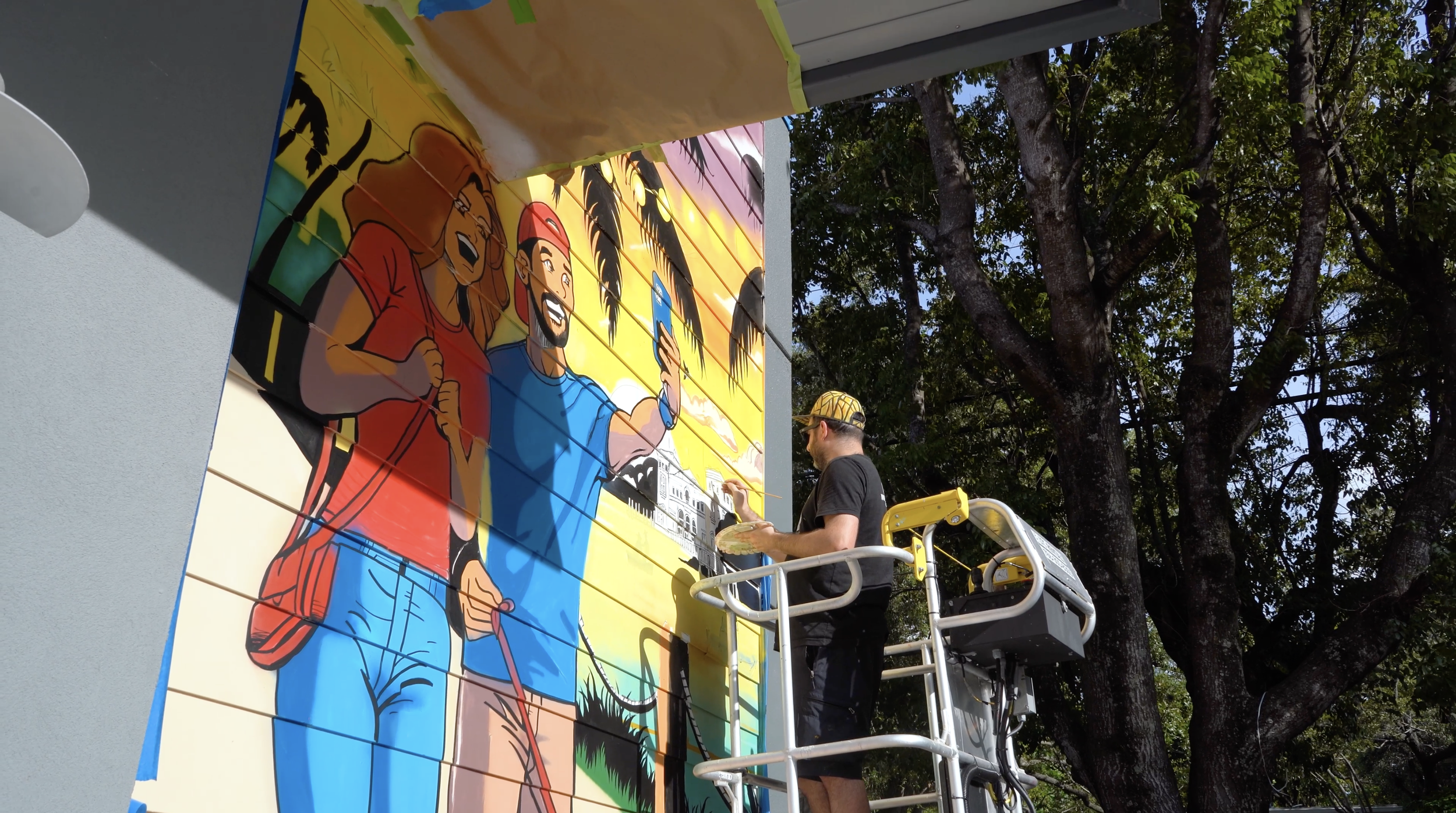 Verizon Coconut Grove Miami Mural by Roc Sol, Dennis Perez and Project Roadmap Murals - Miami Mural Team, Coconut Grove Murals