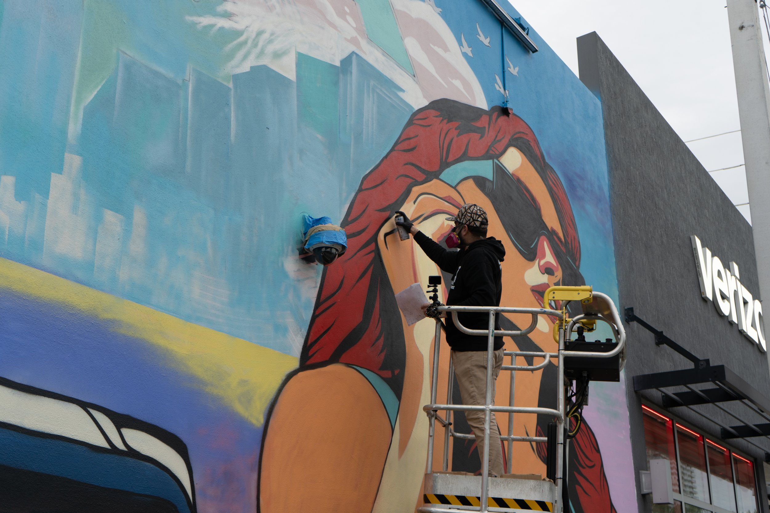 Verizon Wynwood Midtown Miami Mural by Roc Sol, Dennis Perez and Project Roadmap Murals - Miami Mural Team, Wynwood Murals