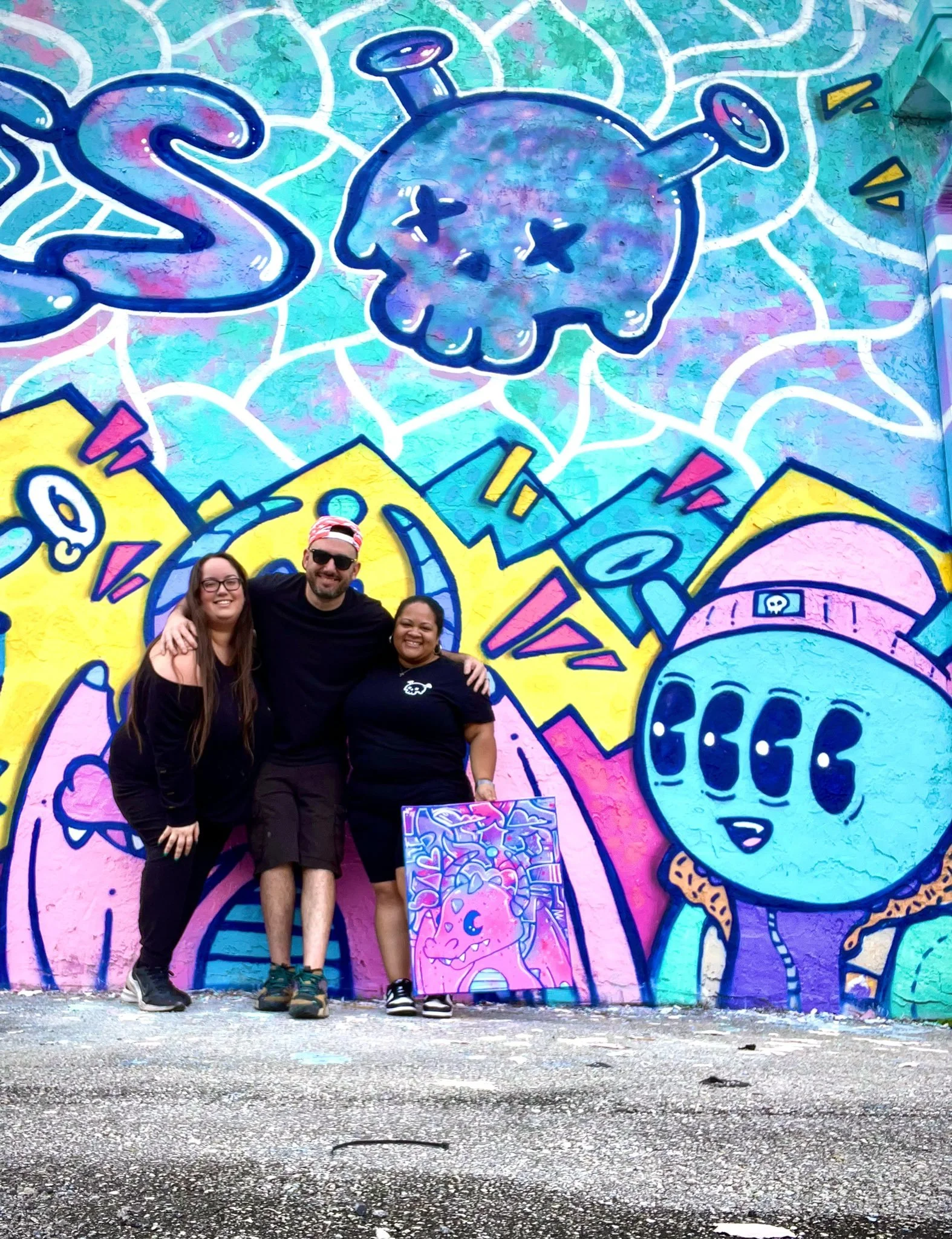Quirkies Mural in Wynwood Miami Allapattah painted by Miami Muralist Roc Sol from Project Roadmap Murals for Web3 NFT Community Mural Art Basel Miami Art Week Wynwood Murals