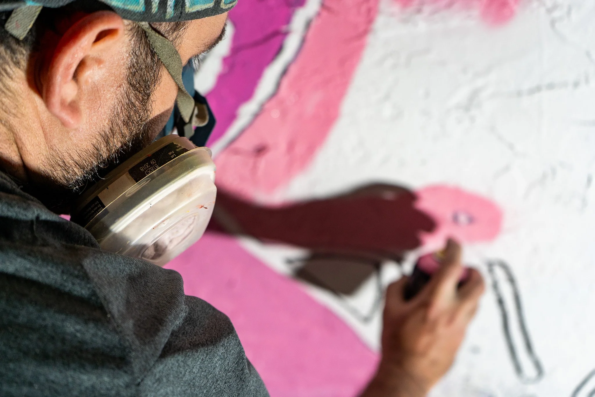 Roc Sol painting Quirkies NFT Mural in Wynwood Street Art