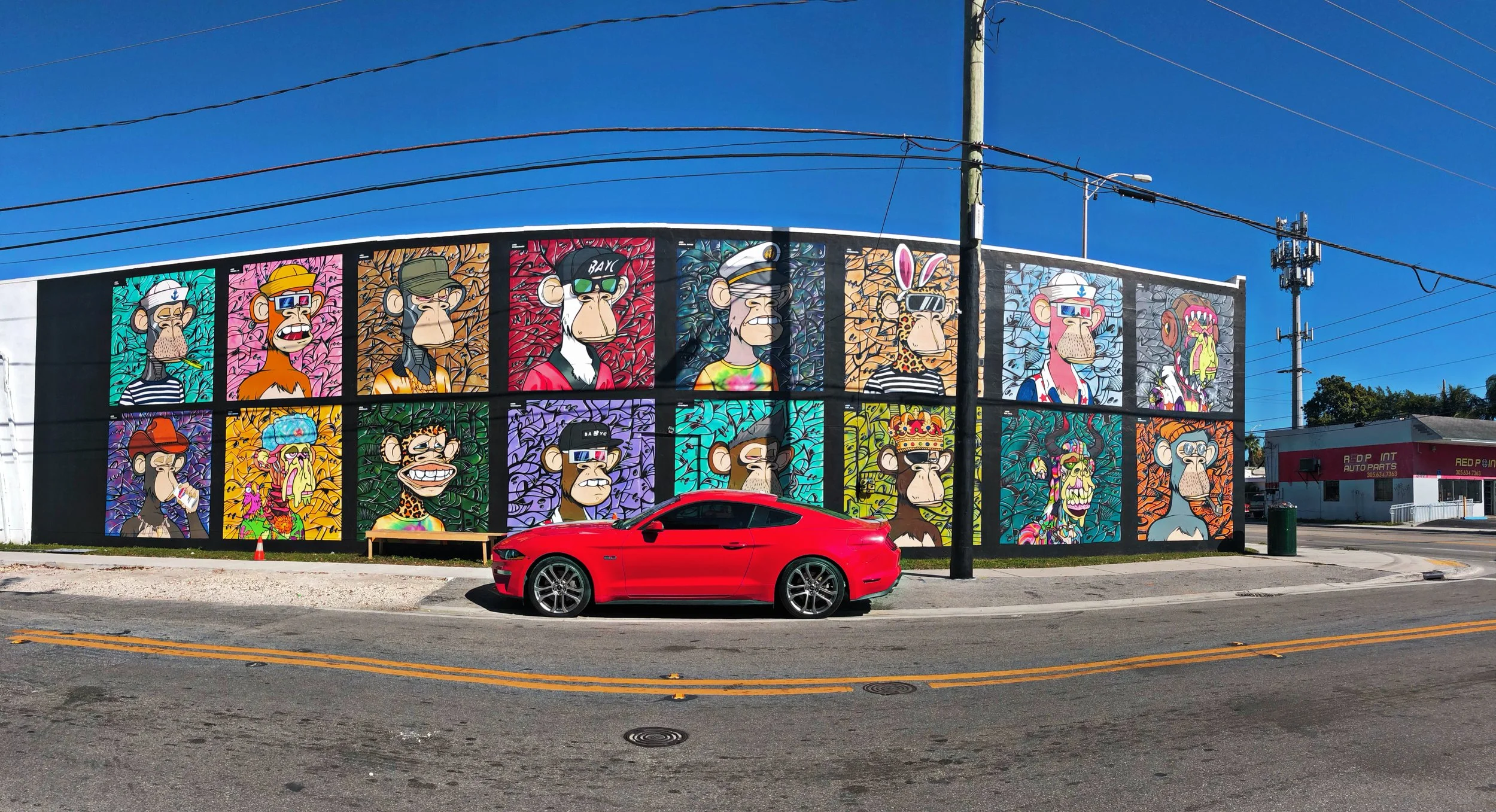 Bored Ape Wall of Fame Mural in Miami by Roc Sol Wynwood Allapattah - BAYC Mural in Miami