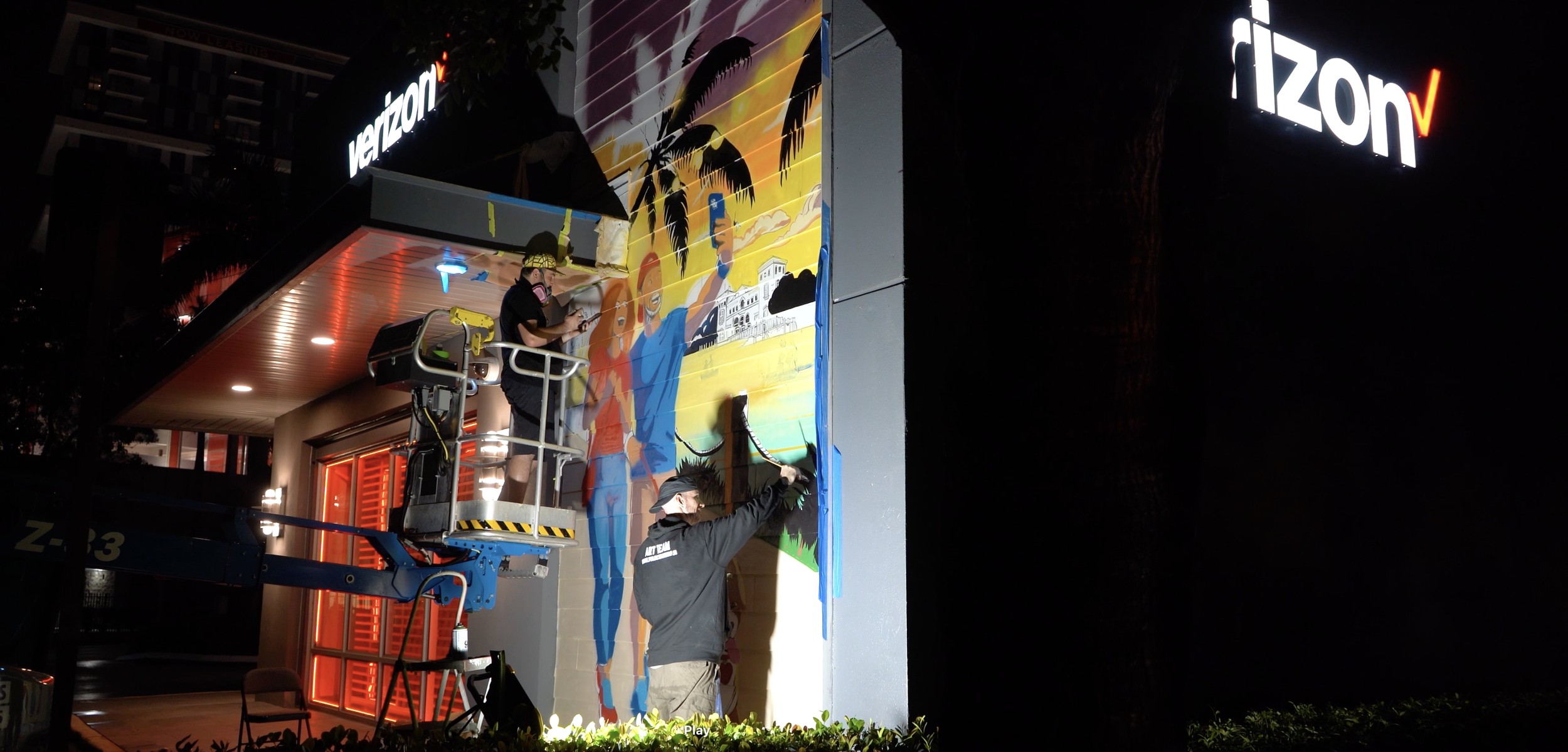 Verizon Coconut Grove Miami Mural by Roc Sol, Dennis Perez and Project Roadmap Murals - Miami Mural Team, Coconut Grove Murals