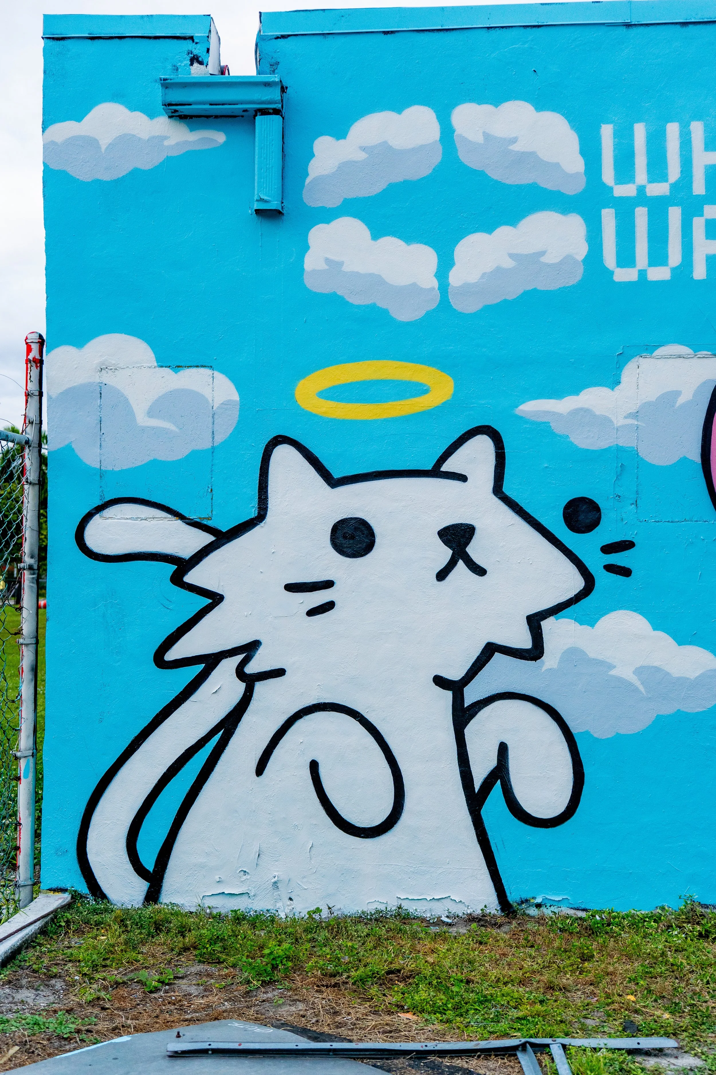 Doodles Mural - White Walls Mural - Miami Wynwood Midtown Miami Murals - Painted by Roc Sol and Dee Perez from Project Roadmap Murals - Wynwood Walls - Wynwood Mural - Miami Murals - Doodles NFT Mural - Pharrell Williams - Blondie White Walls App