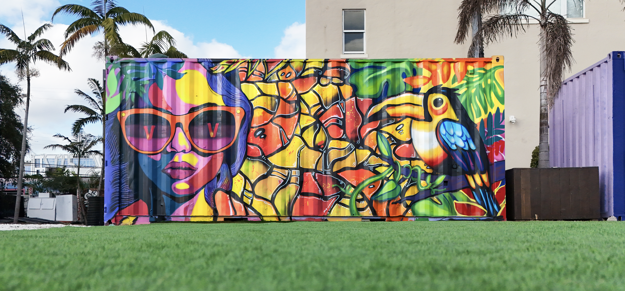 The Hive Wynwood Art Basel 2024 Verizon Mural by Roc Sol Dee Perez Miss Lushy  - Murals by Project Roadmap - Murals by Project Roadmap