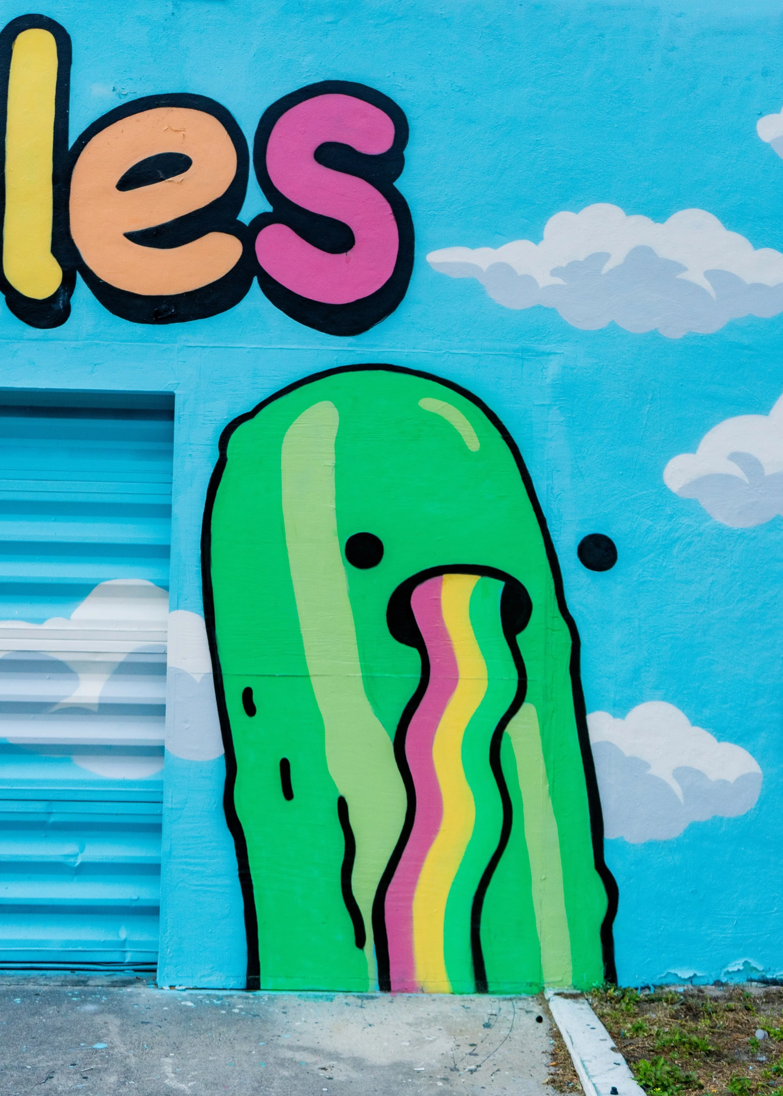 Doodles Mural - White Walls Mural - Miami Wynwood Midtown Miami Murals - Painted by Roc Sol and Dee Perez from Project Roadmap Murals - Wynwood Walls - Wynwood Mural - Miami Murals - Doodles NFT Mural - Pharrell Williams - Blondie White Walls App