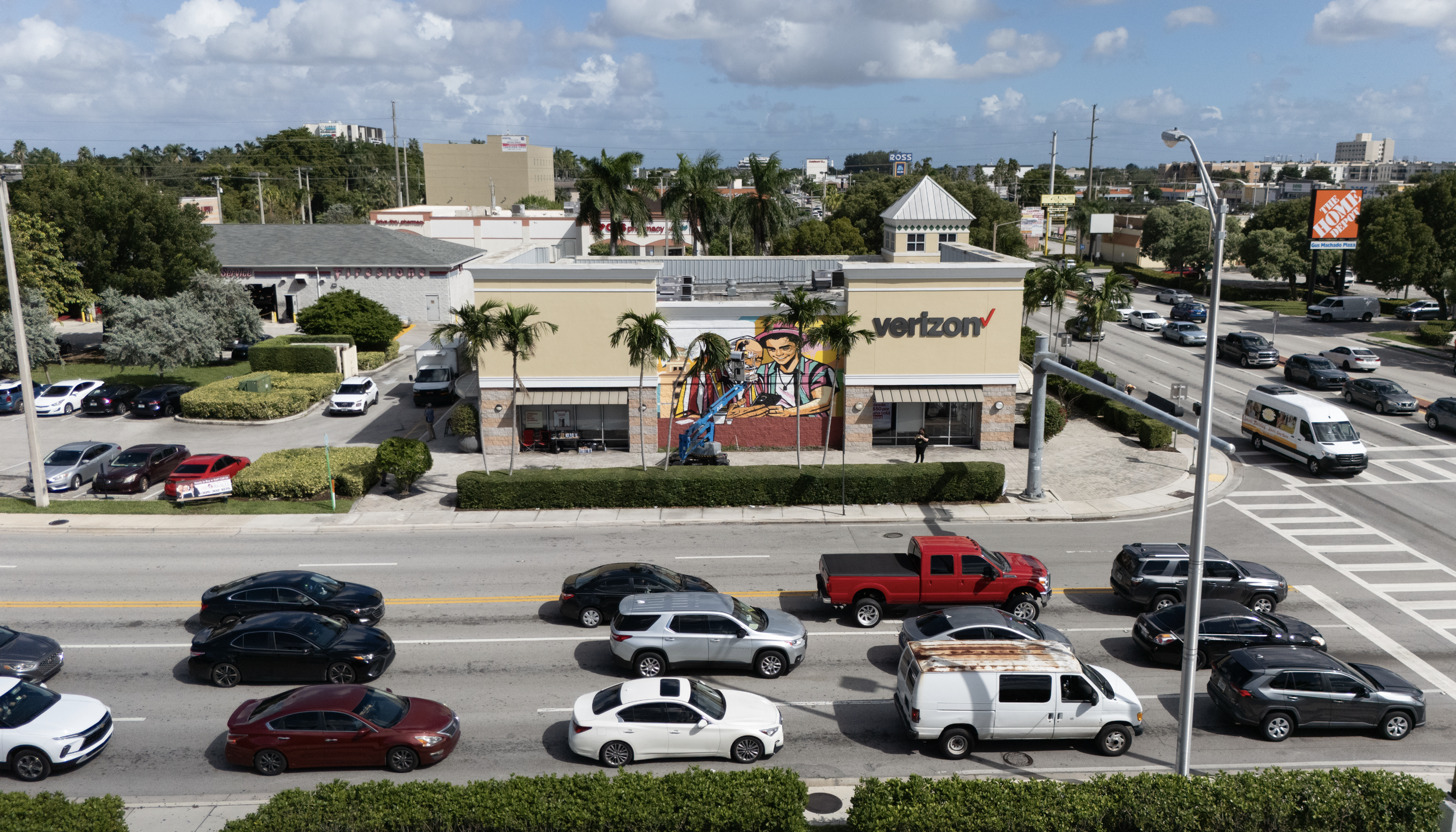 Verizon Hialeah Mural by Miss Lushy, Roc Sol, Dennis Perez and Project Roadmap Murals - Miami Mural Team, Hialeah Murals