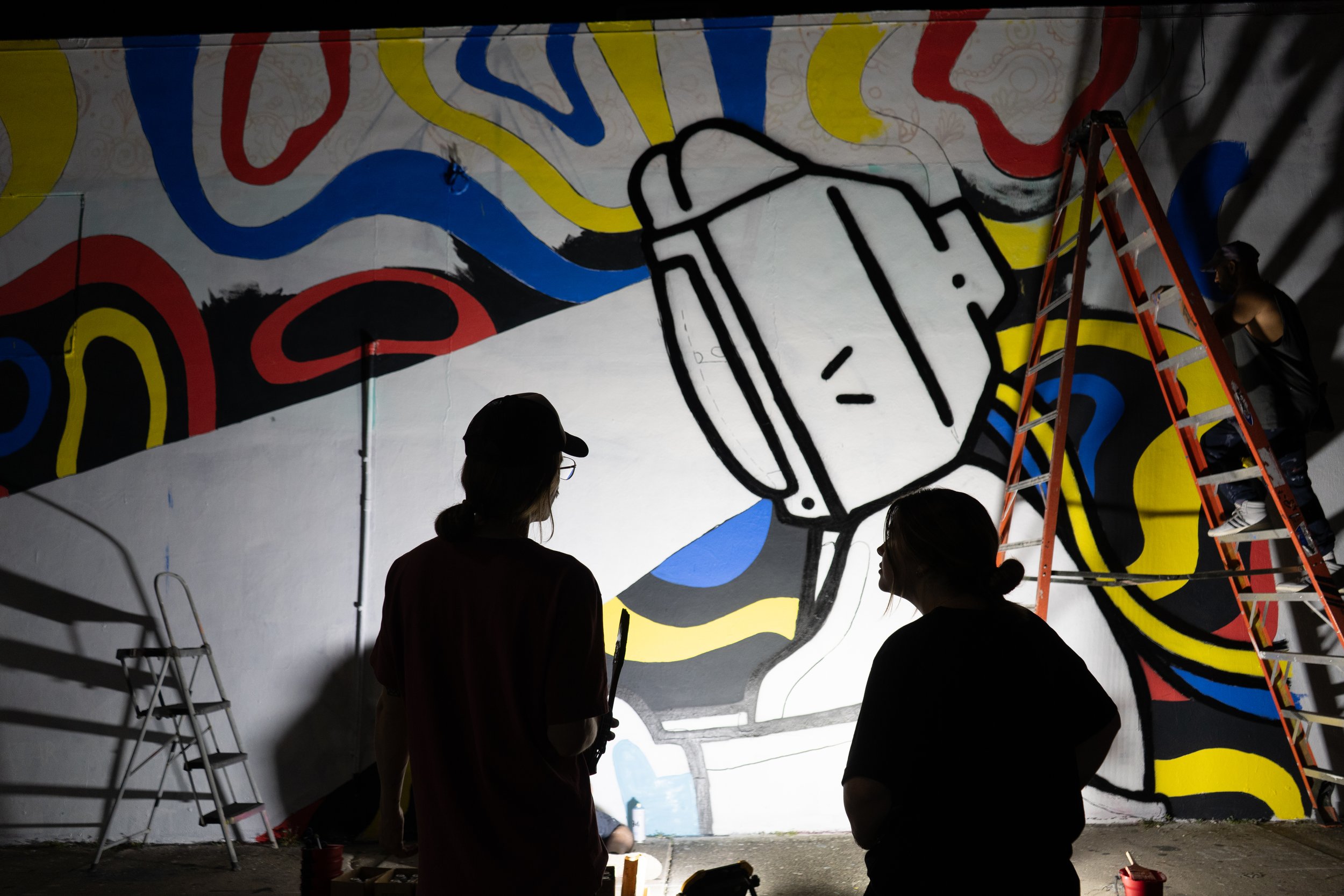 Cool Cats Mural by Roc Sol and Project Roadmap with Clon Swickie Dee Perez Robin Hood Art Basel 2023