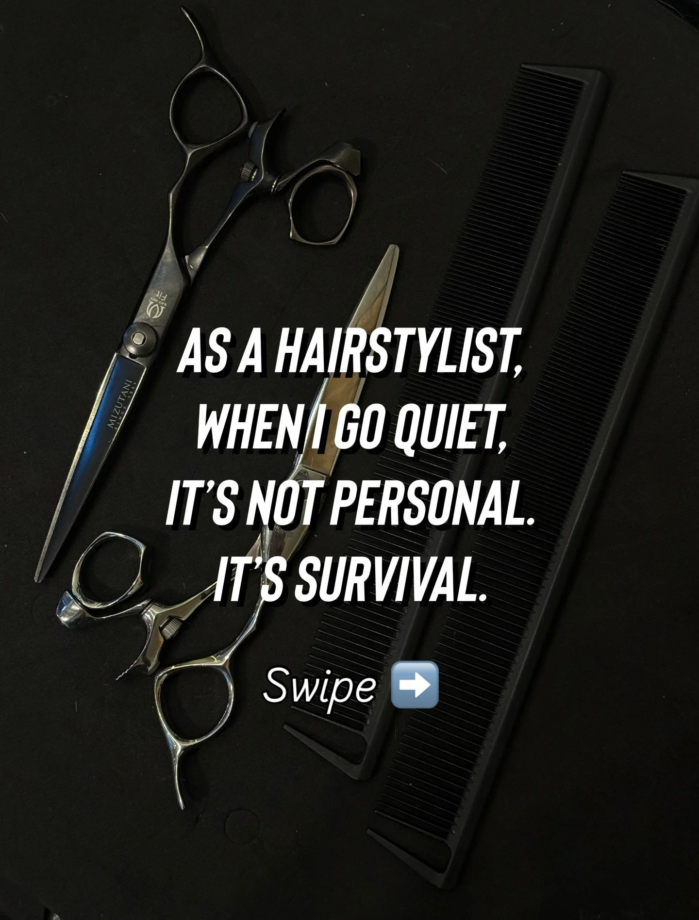 When stylists go quiet, it&rsquo;s rarely because they stopped caring.
It&rsquo;s because caring takes everything.

Behind the chair we give energy, focus, empathy, precision, creativity - all day, every day.
Sometimes the only way to reset is to ste
