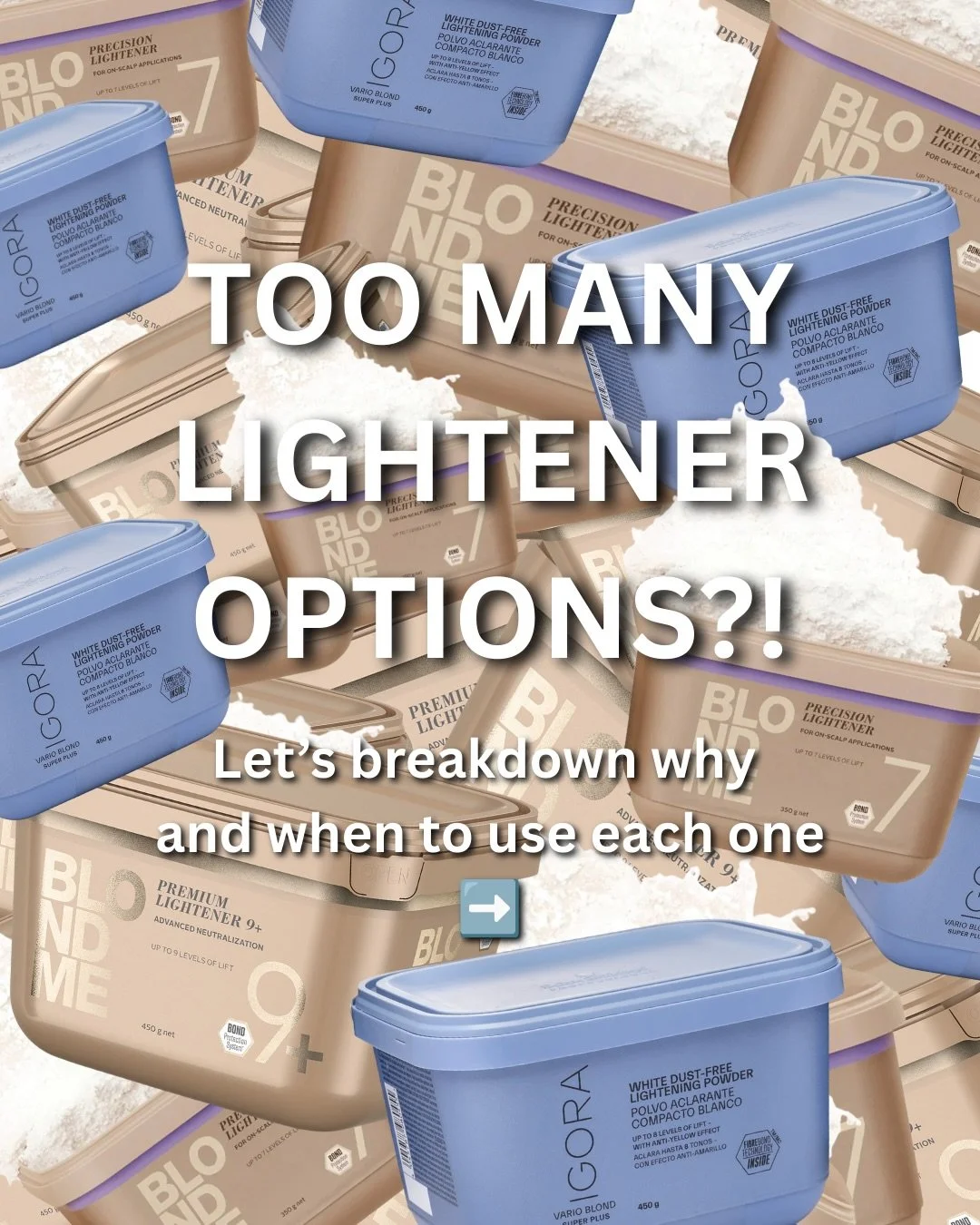 Too many lightener options? Only if you don&rsquo;t know what each one is built for.

Here&rsquo;s how I break it down behind the chair with my favorite @schwarzkopfusa lighteners:

✨ BLONDME 9+
My go-to for levels 6 and below when I need strong, con