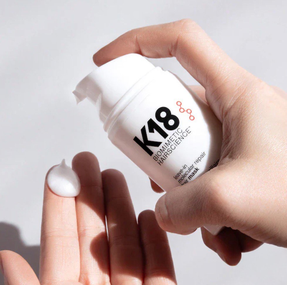 Professional K18 Leave-In Molecular Repair Hair Mask at Oro Salon in San Francisco. Salon-quality hair repair treatment for damaged, color-treated, and chemically processed hair.