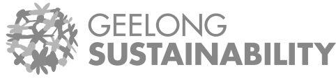 Geelong Sustainability logo with gear and leaf design