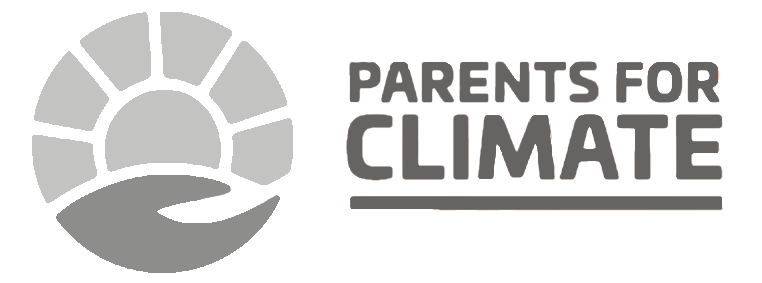 Logo for Parents for Climate featuring a stylized sun rising over a landscape