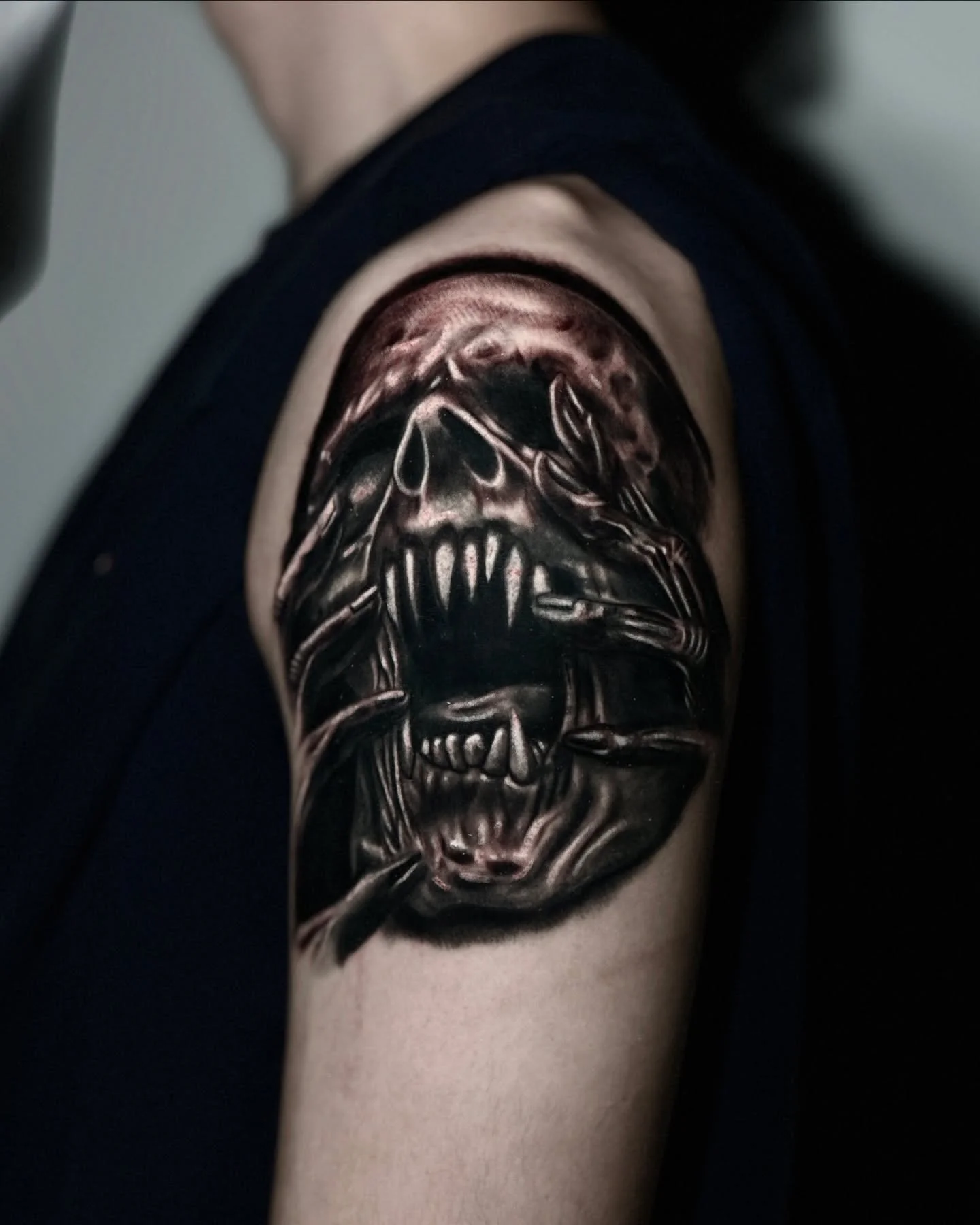 In the darkest moments, when hope fades into the abyss, we are left with only the echoes of our shattered dreams. 

Done at @aztekink
Inks used @allegoryink 

#coveruptattoo #tattooapprentice #tattooapprenticeship #apprenticetattoo #apprenticetattooe