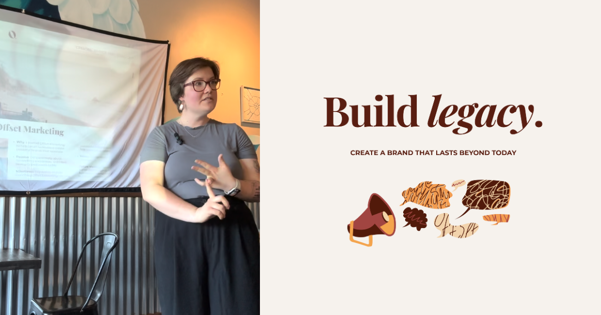 Mackenzie McKinney presenting a brand strategy workshop to local business owners