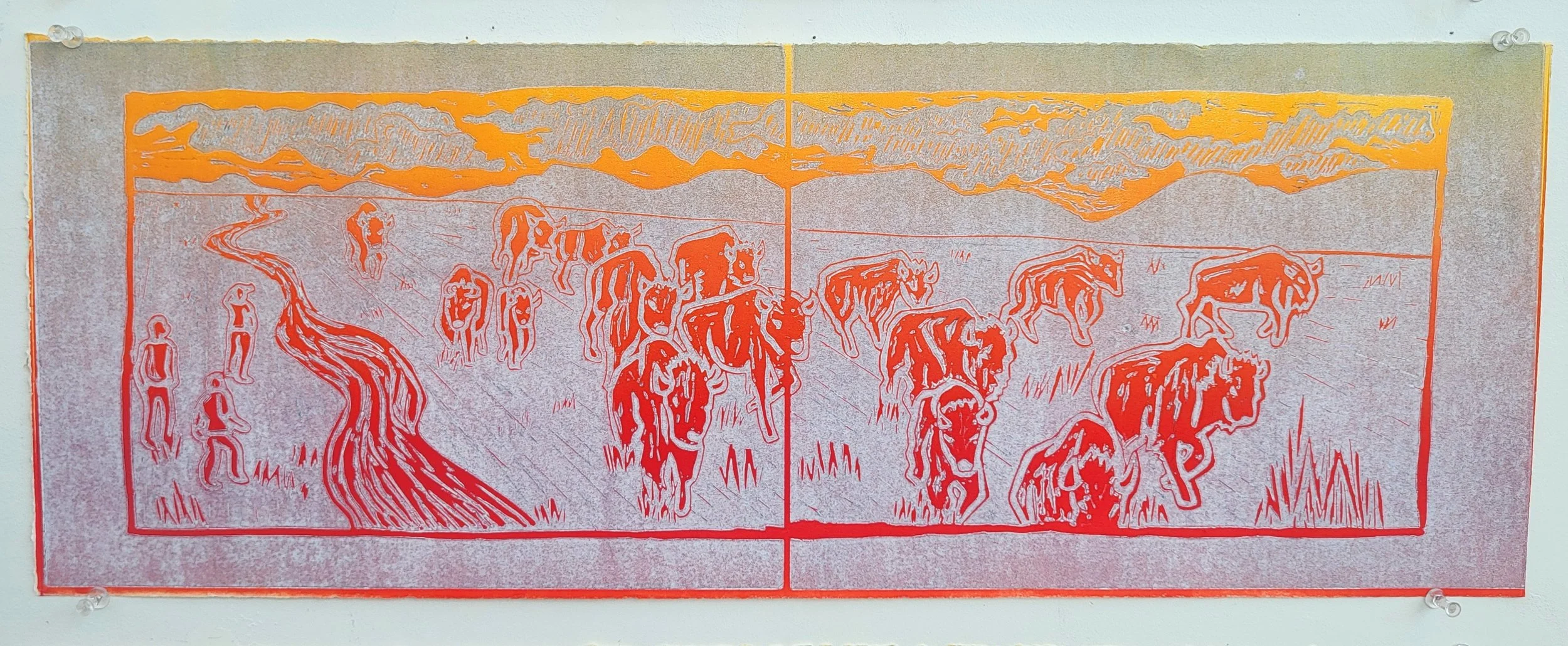 "A Memory of Once Was" Lino Relief Print, 2025 -SOLD