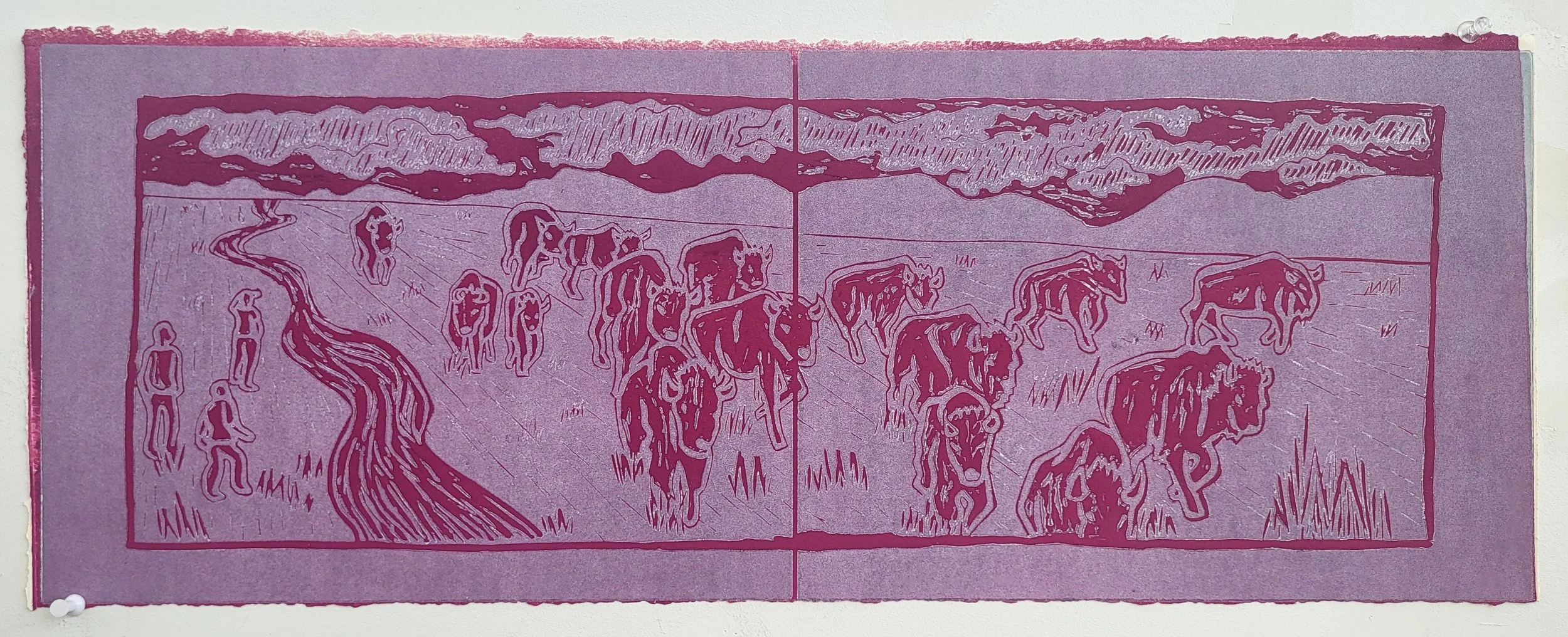 "A Memory of Once Was" Lino Relief Print, 2025 -SOLD