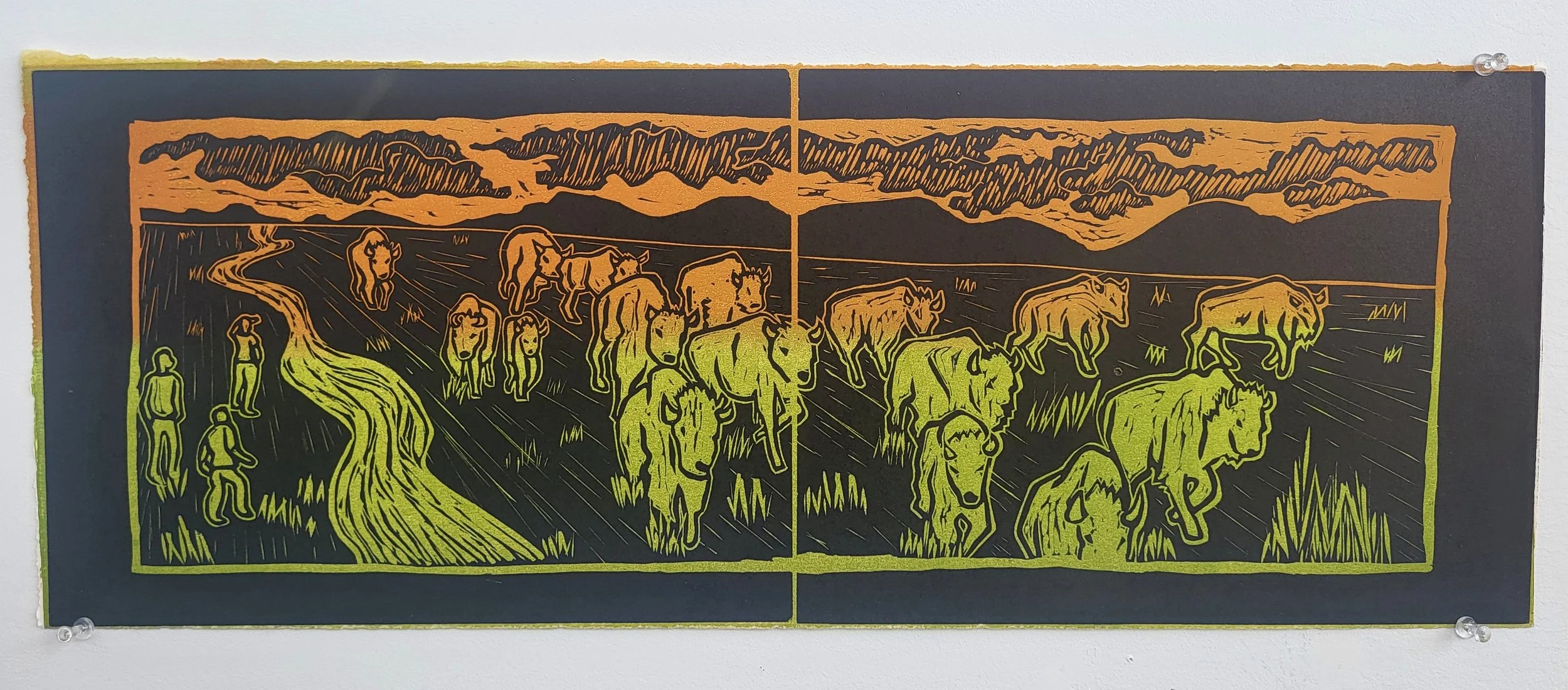 "A Memory of Once Was" Lino Relief Print, 2025 -SOLD