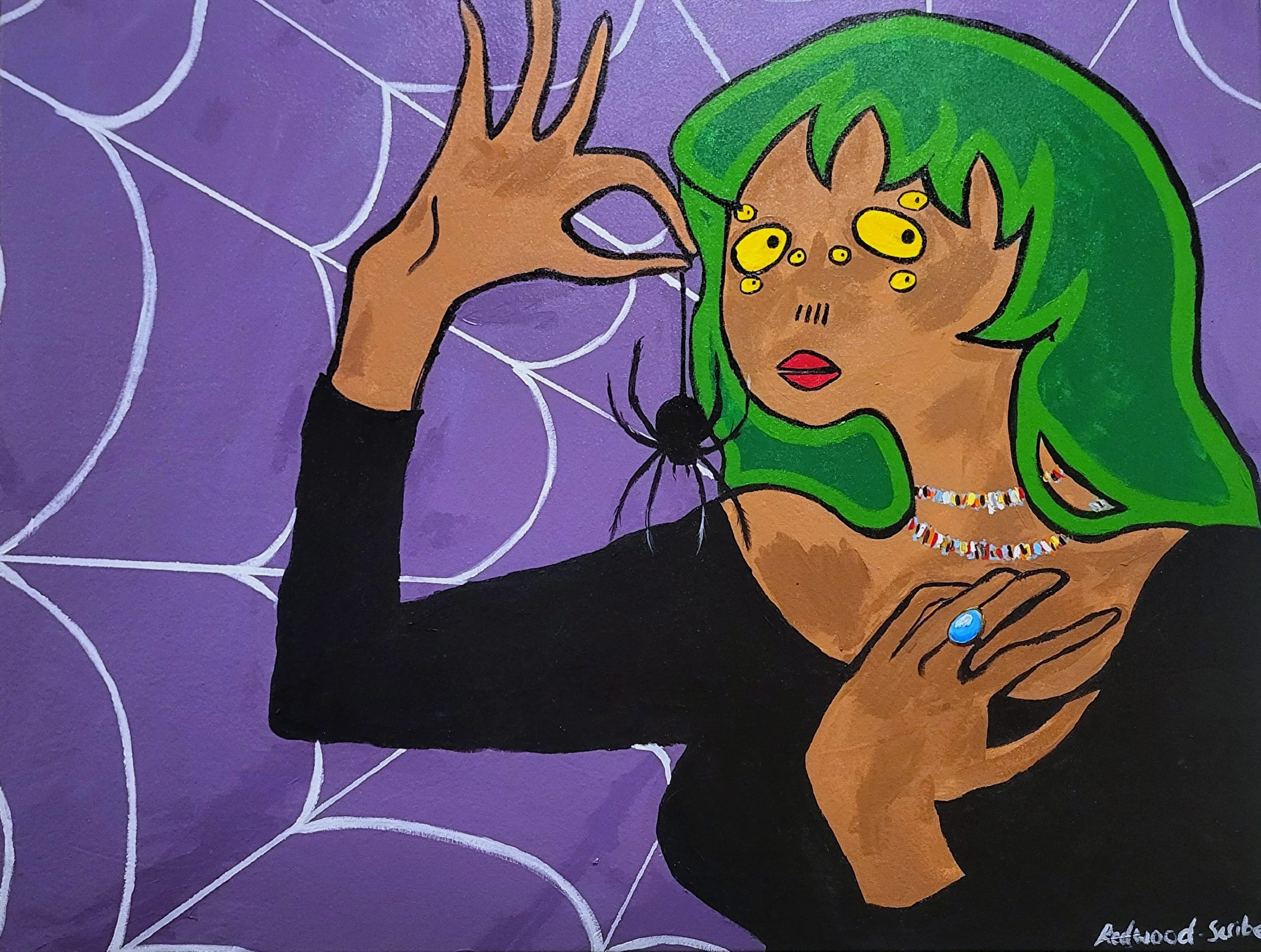 "Spider Woman" acrylic, 2024