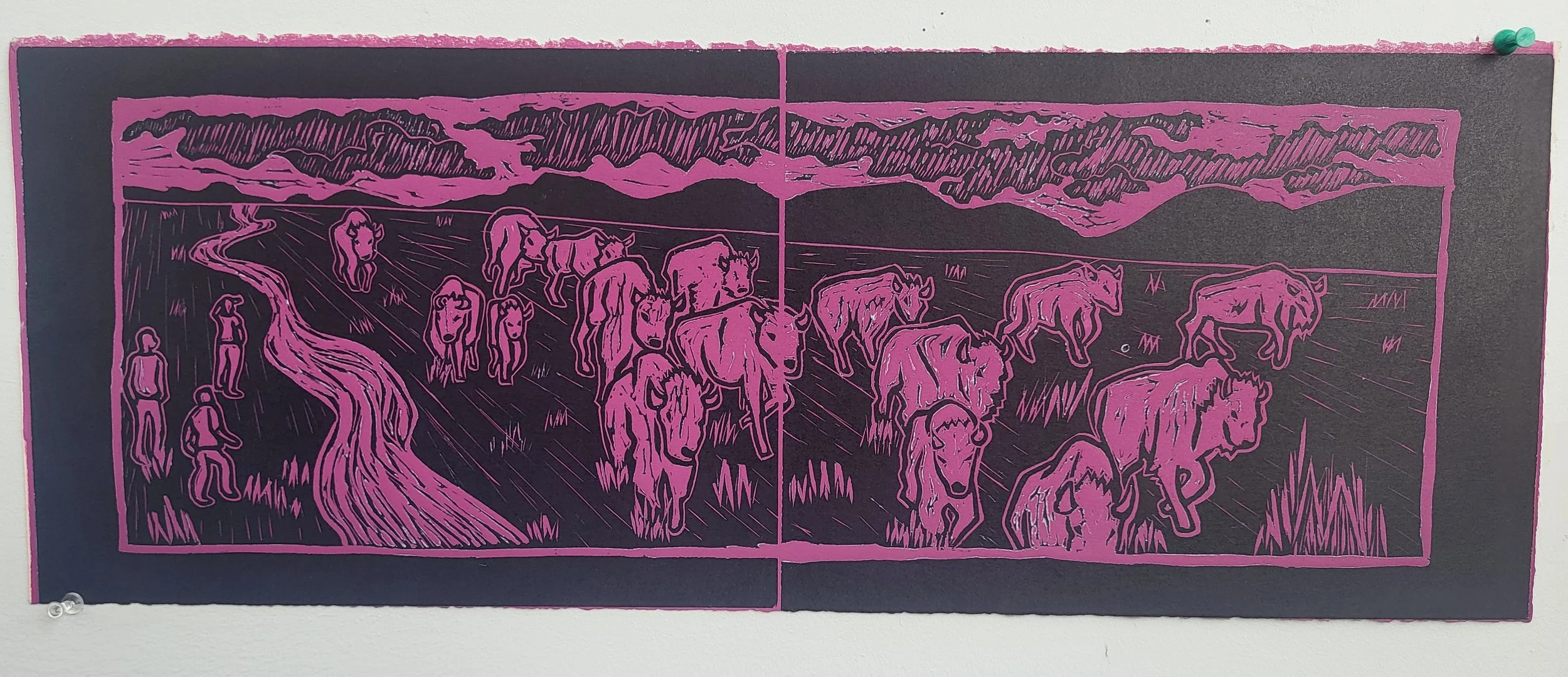 "A Memory of Once Was" Lino Relief Print, 2025 -SOLD